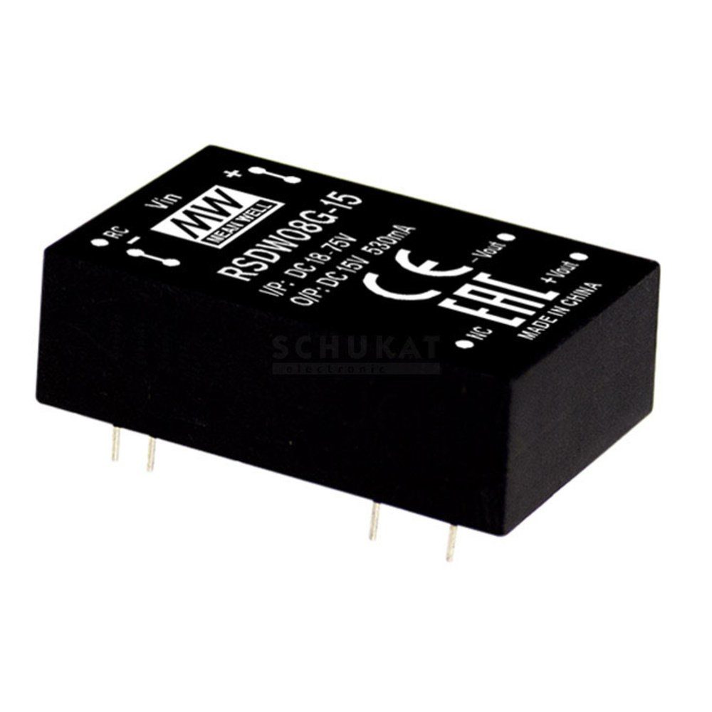 Spannungswandler Mean Well RDDW08F-05 DC/DC-Wandlermodul 800 mA 8 W Anzahl Ausgänge: