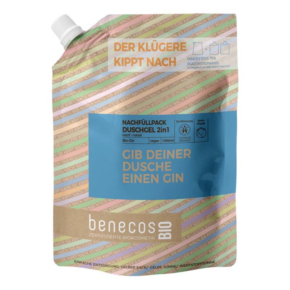 Benecos Duschgel Gin - Duschgel 2in1 Haut+Haar Refill 1L