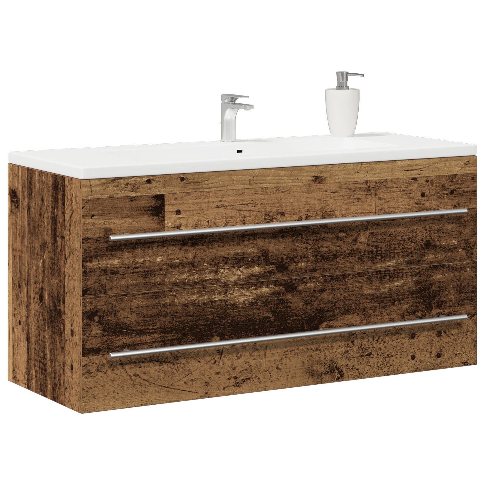 vidaXL Badezimmer-Set Waschbeckenunterschrank Altholz-Optik 100x38,5x48 cm, günstig online kaufen