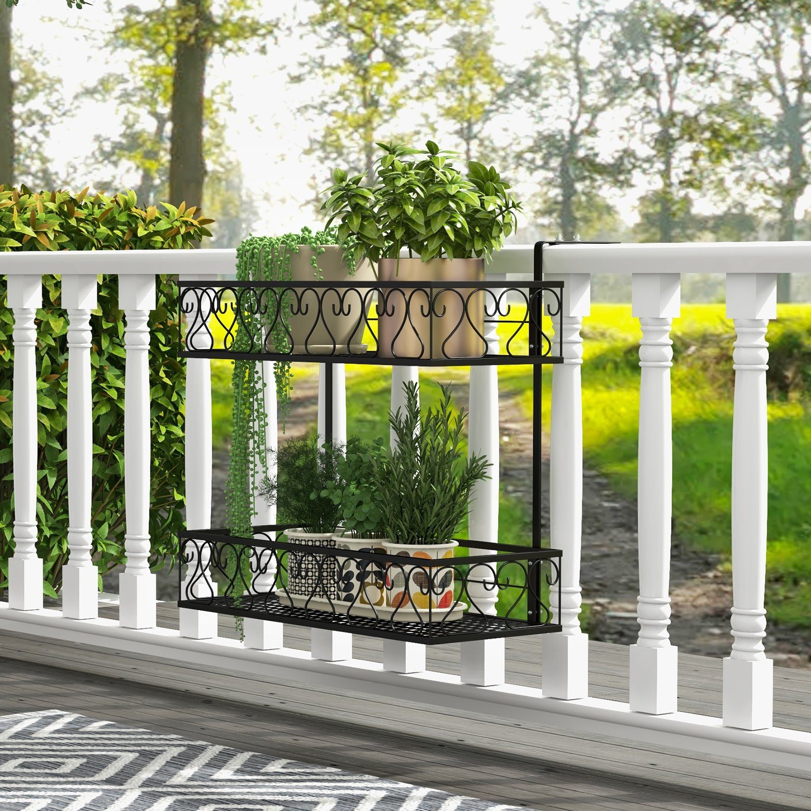COSTWAY Blumenständer, Blumenregal mit verstellbaren Haken, günstig online kaufen