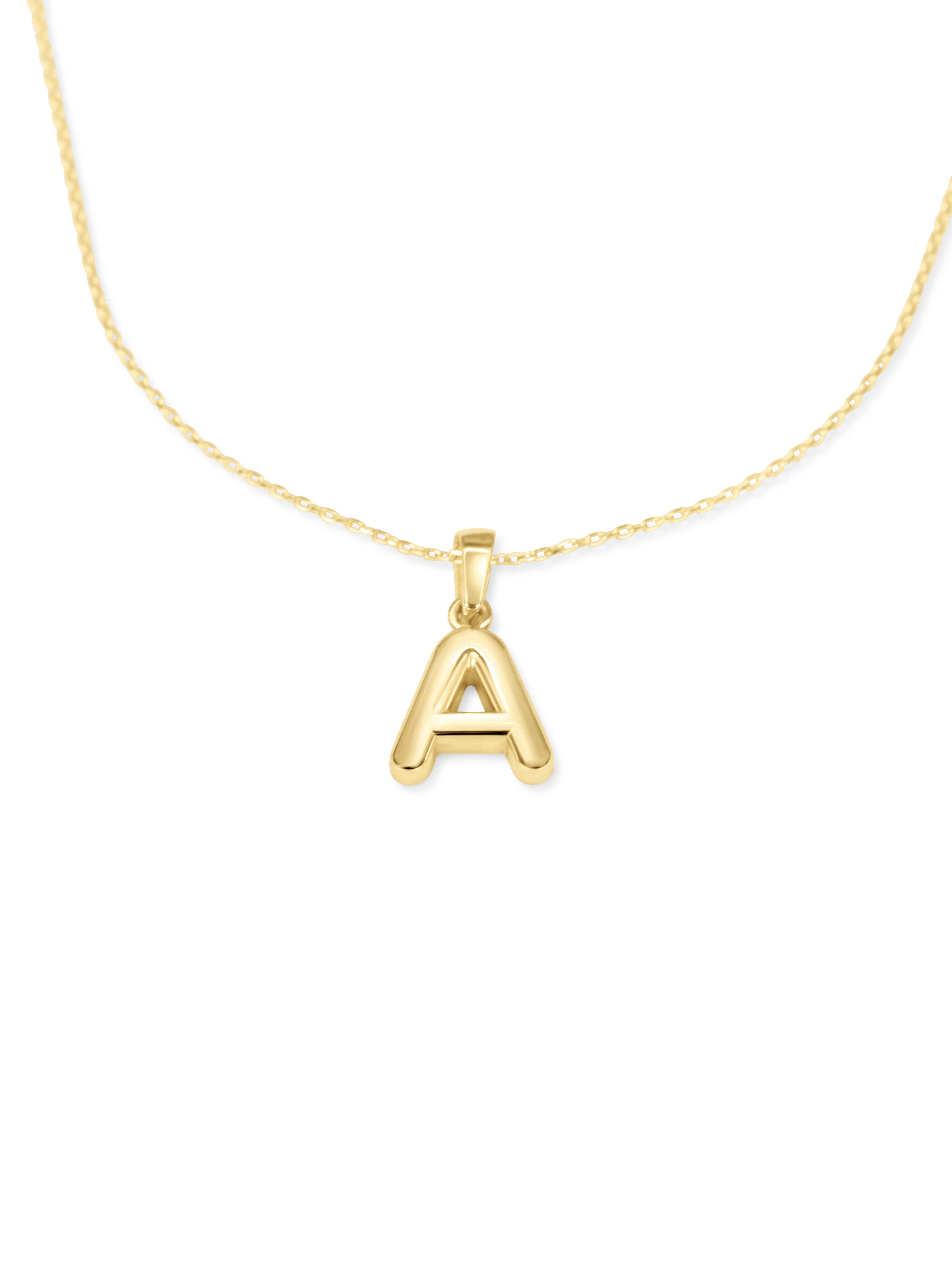 Antares Gold Goldkette 14K 585er Gold Halskette mit Buchstaben-Anhänger
