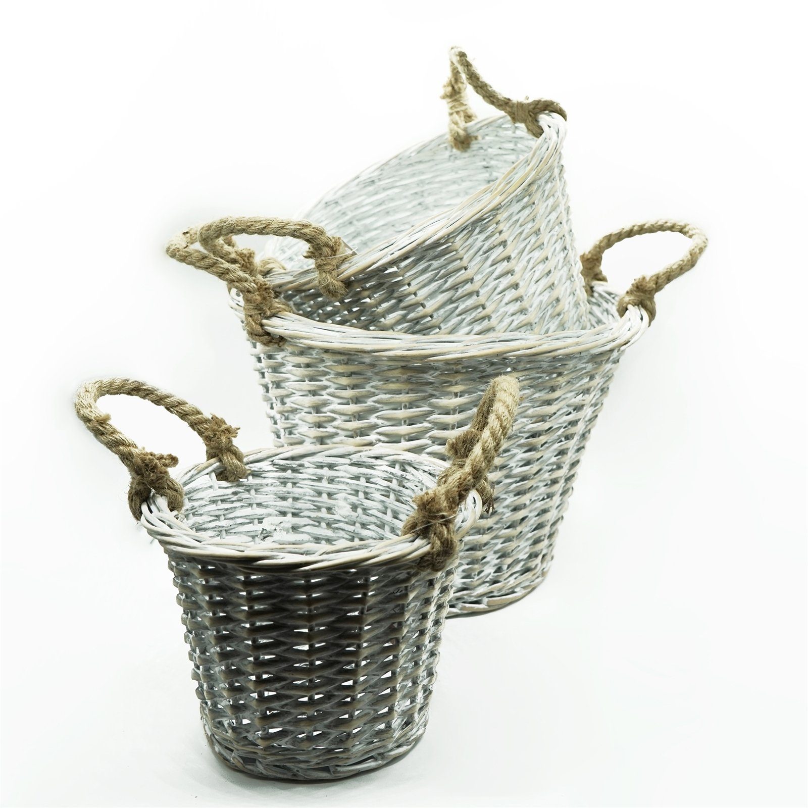 HTI-Living Blumentopf 3er Set Pflanzkörbe aus Weide mit Juteseil (Set, 3 St günstig online kaufen