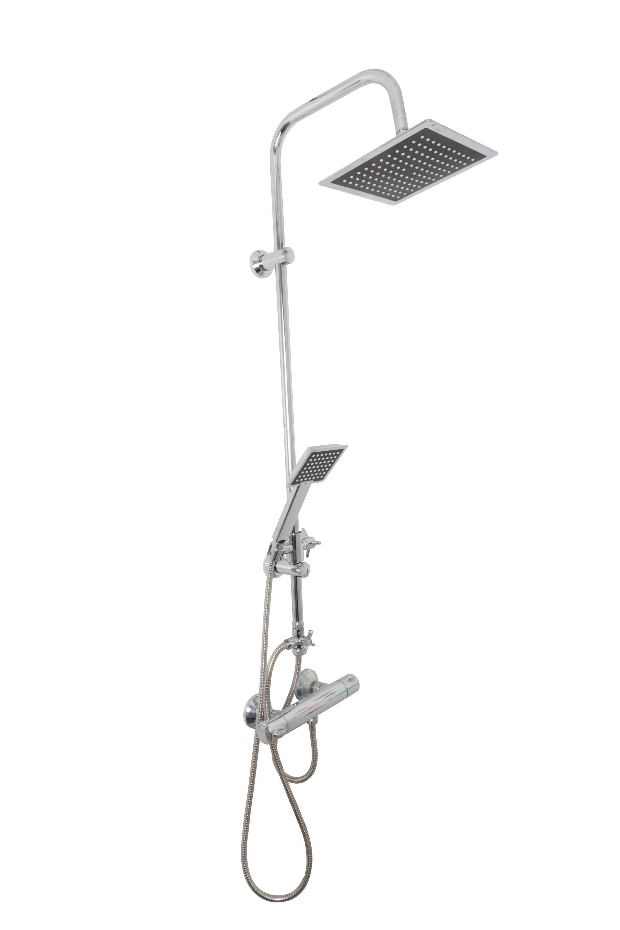 BESy Duschsystem Mit 25,4 Cm Rund-Regendusche & Handbrause – Wandmontage-Set In Poliertem Chrom
