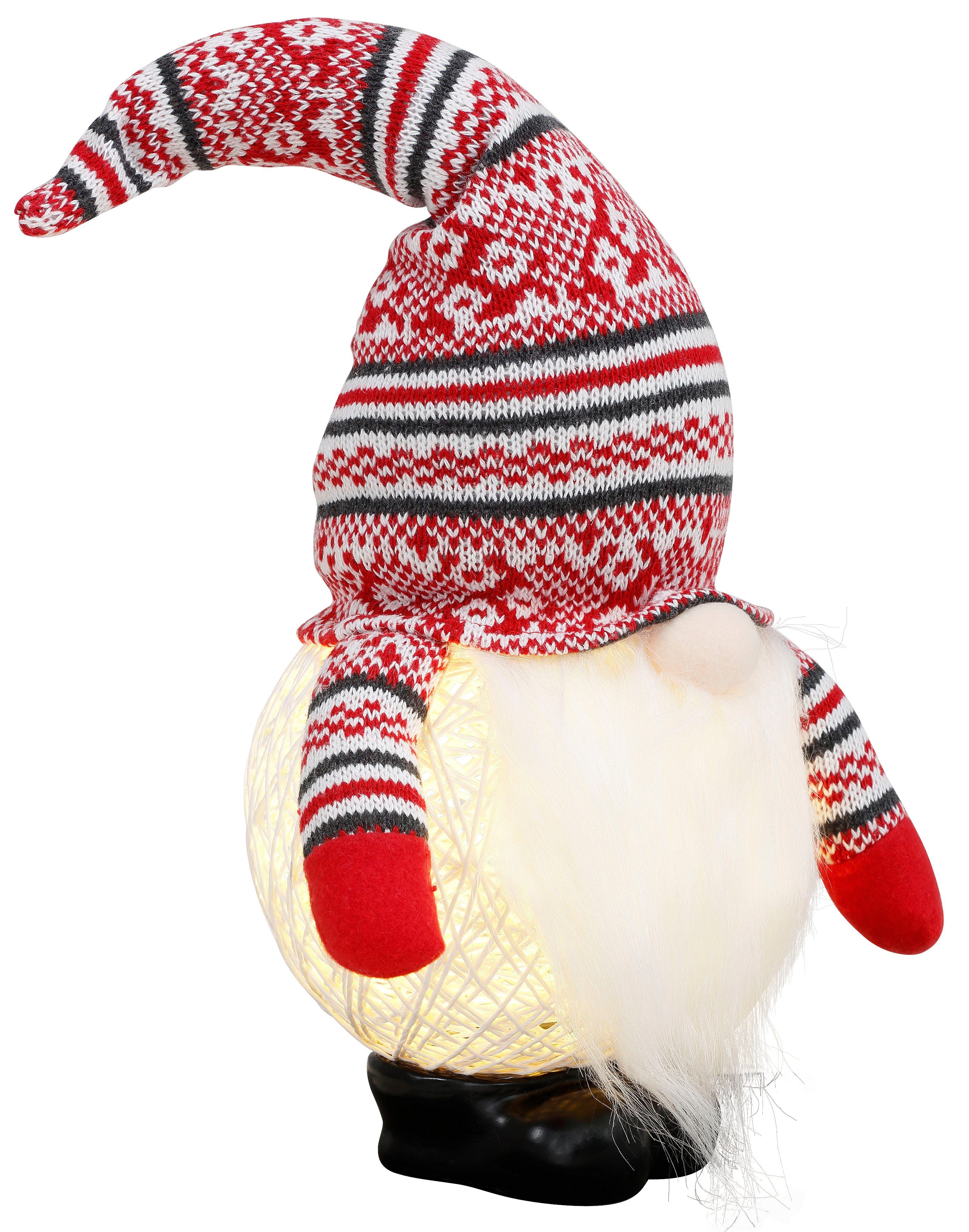 Winterworld ca. Dekofigur Weihnachtsdeko, Plüschwichtel, Höhe cm fest IC integriert, LED rot Warmweiß, LED 45