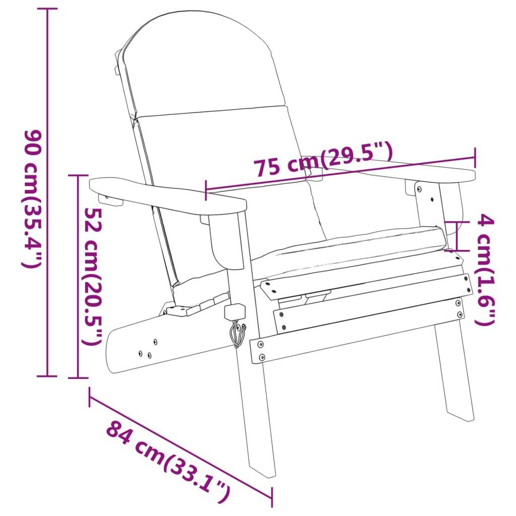 Akazie Adirondack-Gartenstuhl Gartenstuhl Kissen mit vidaXL Massivholz