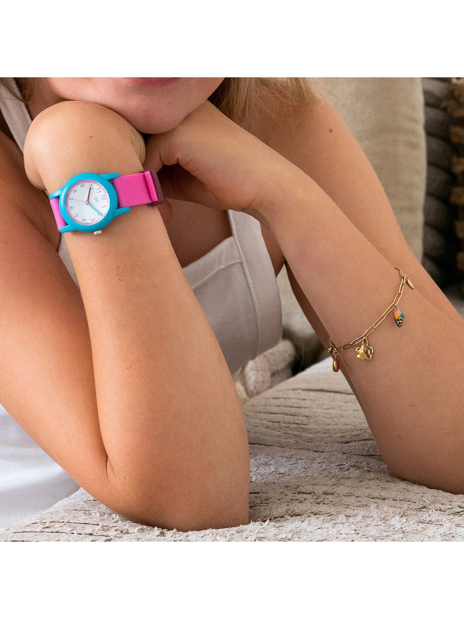 Time Edelstahl, gold trendig Cool Mädchen-Kinderarmband TIME Armband COOL Kids
