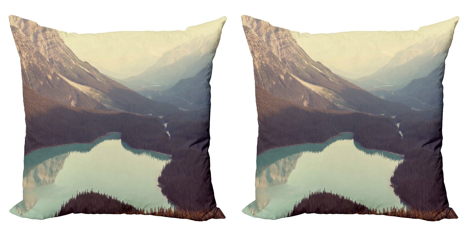 Frieden Doppelseitiger Kissenbezüge Kanada Stück), Lake (2 Abakuhaus Forest Modern Accent Louise Digitaldruck, lake