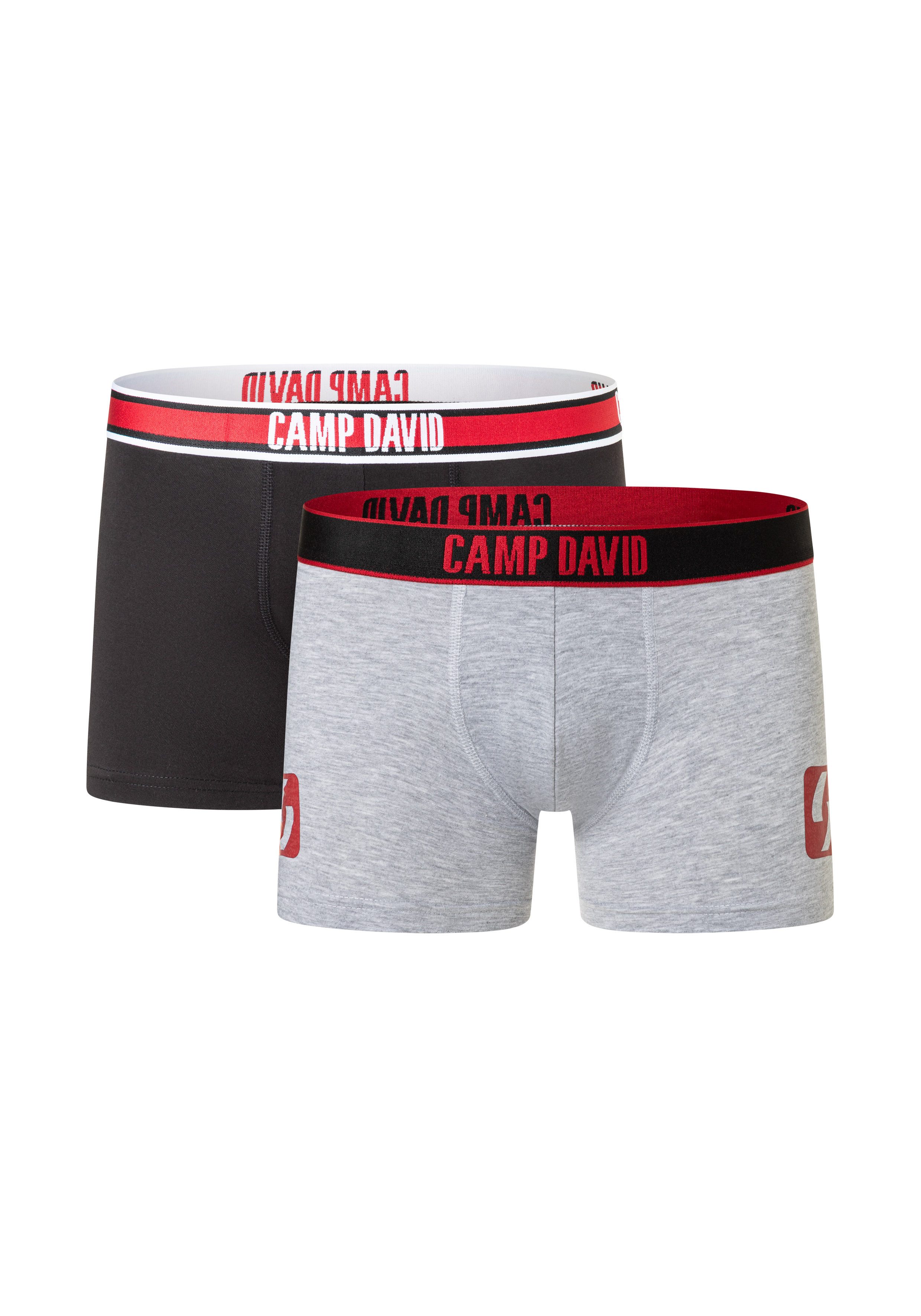 CAMP DAVID Boxershorts casual (2 Paar) mit elastischem Bund