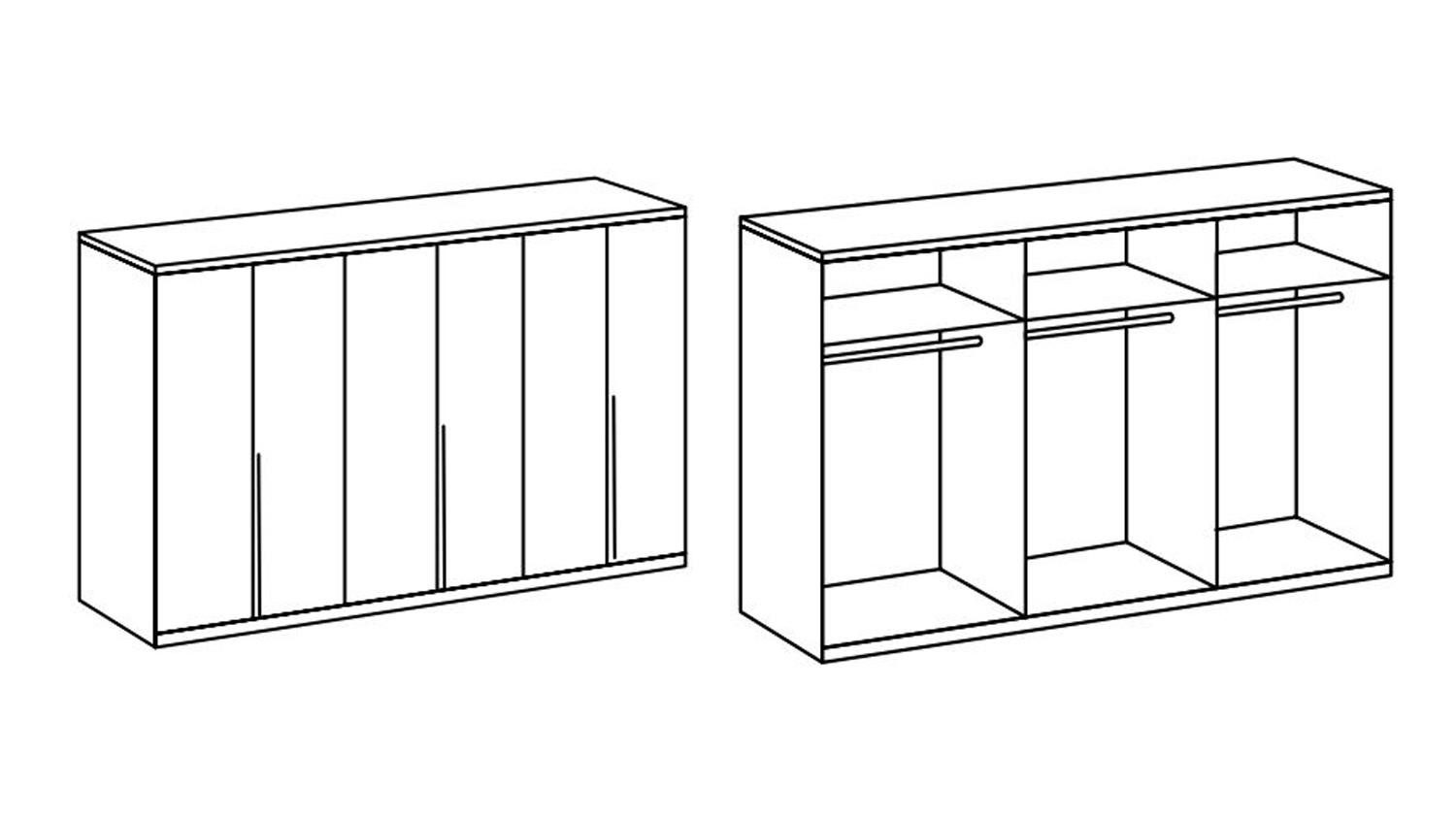 Wimex Kleiderschrank Kleiderschrank New York C ca. 270x208 cm Glas grau weiß