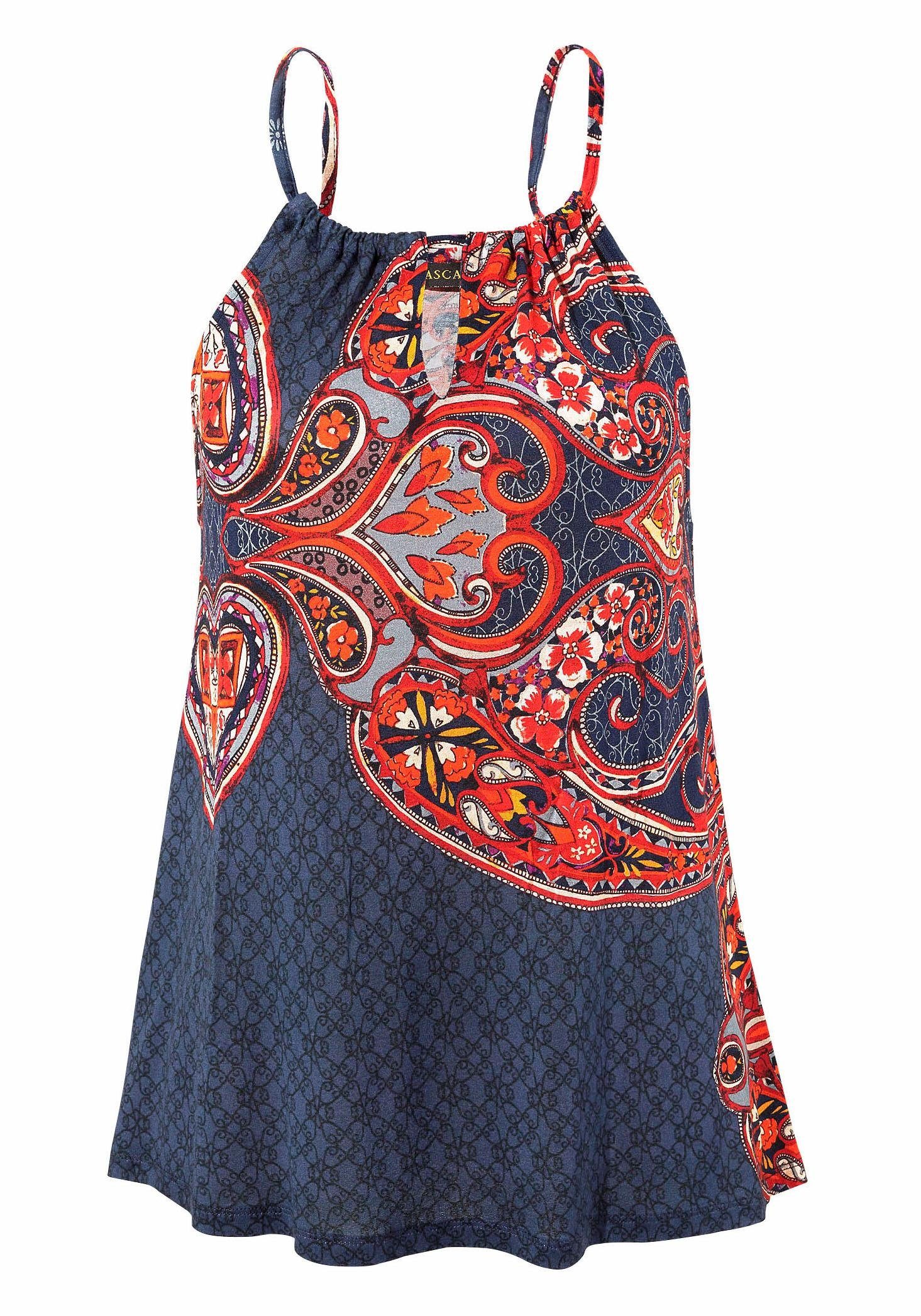 LASCANA Strandtop mit Paisleyprint und Schlitz am Ausschnitt, Spaghettitop. € 29,99