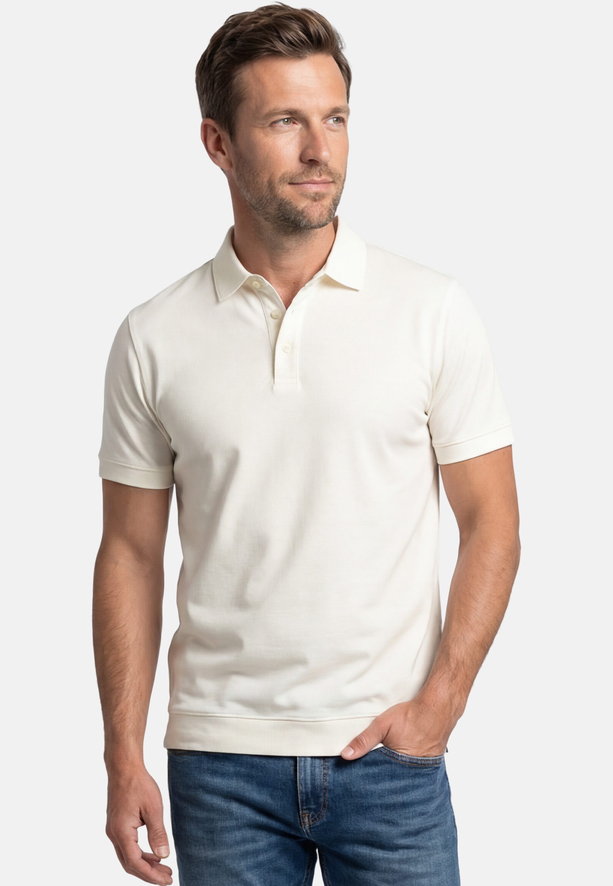 RAGMAN Poloshirt Basic (1-tlg) Poloshirt - Baumwolle - Atmungsaktiv