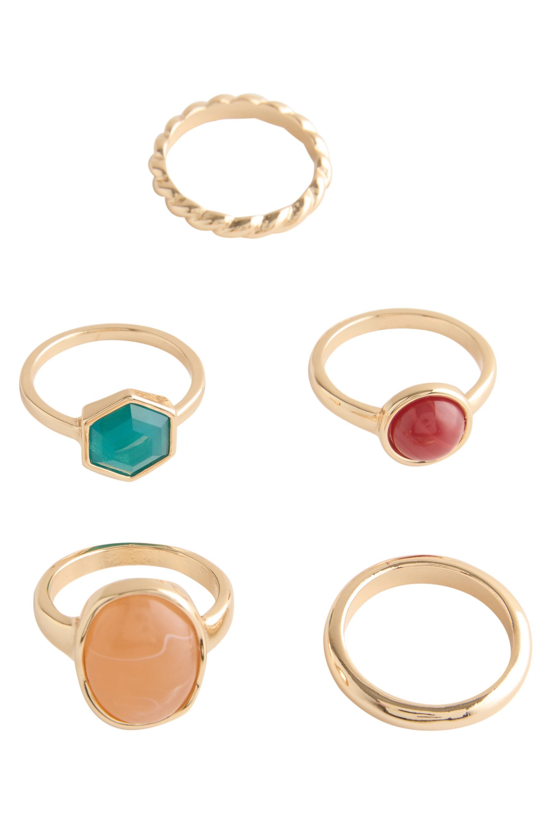 Next Fingerring Ringe mit Stein im Pack (1-tlg)