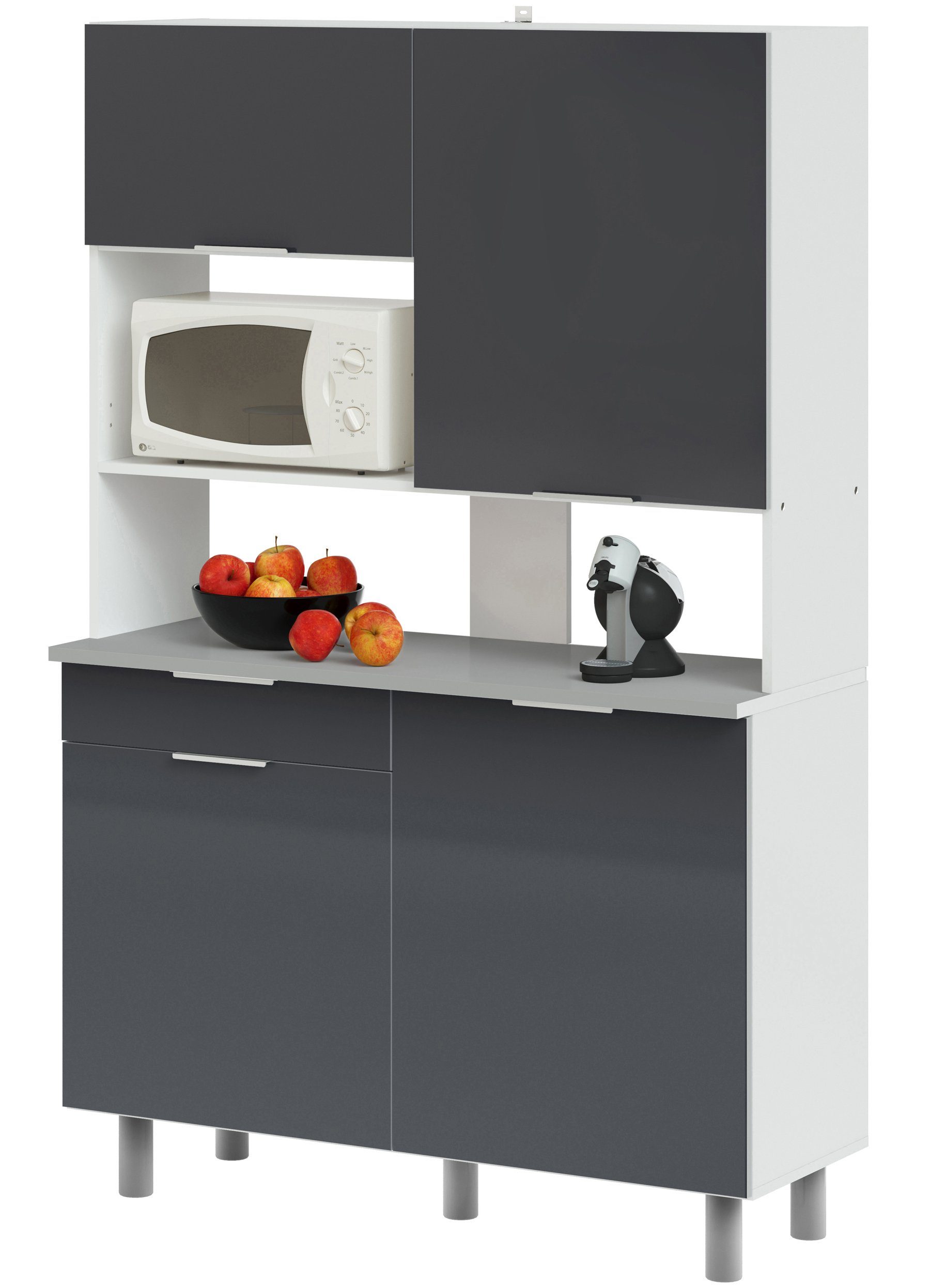 Faizee Möbel Küchenbuffet Buffetschrank Buffet Set Urban 12 Parisot Hochglanz Küchenschrank Grau (1-St)