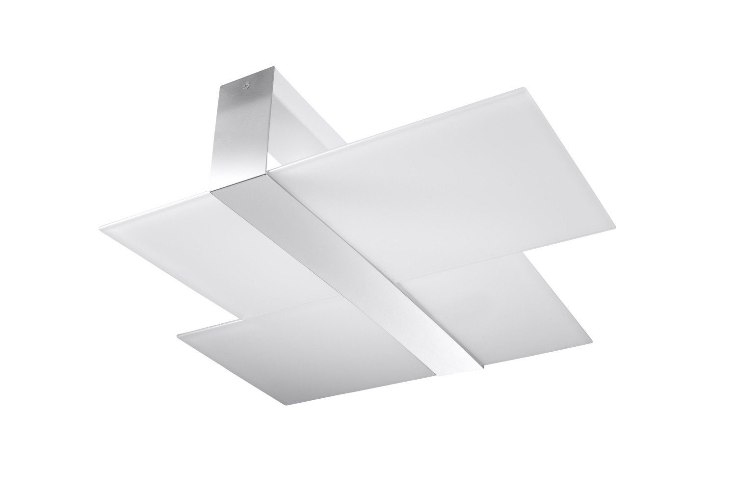 Licht-Erlebnisse Deckenleuchte NADIA, ohne Leuchtmittel, Deckenlampe Weiß Chrom Glas Metall Design 2-flmg Flur Wohnzimmer