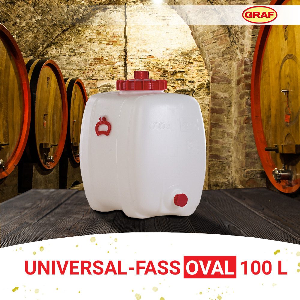 Graf Kanister Universal-Fass 100 Liter oval aus lebensmittelechten PE