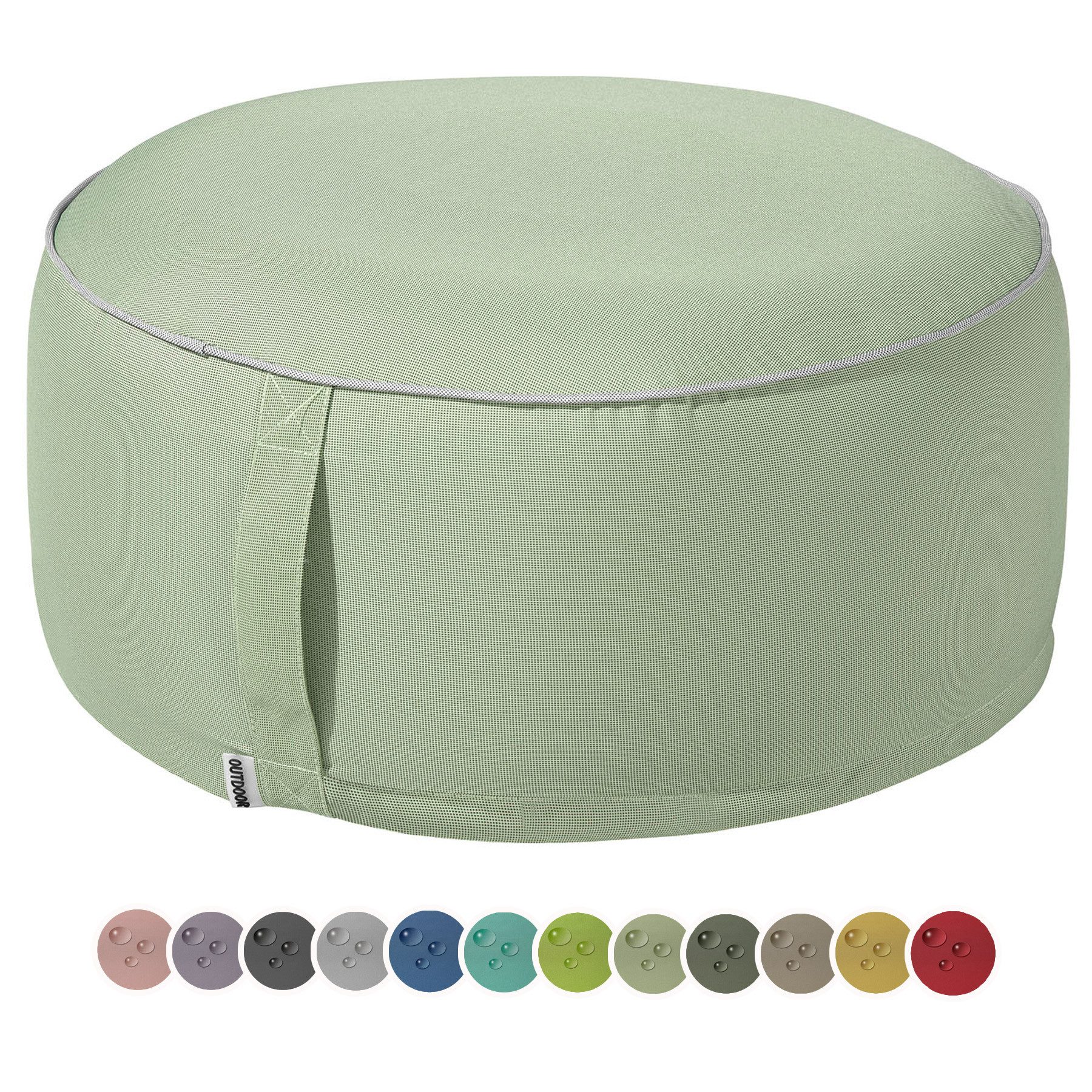 heimtexland Sitzkissen Outdoor Pouf Bodenkissen Garten Lounge Deko Hocker, schmutz-/wasserabweisend I UV-beständig I waschbar