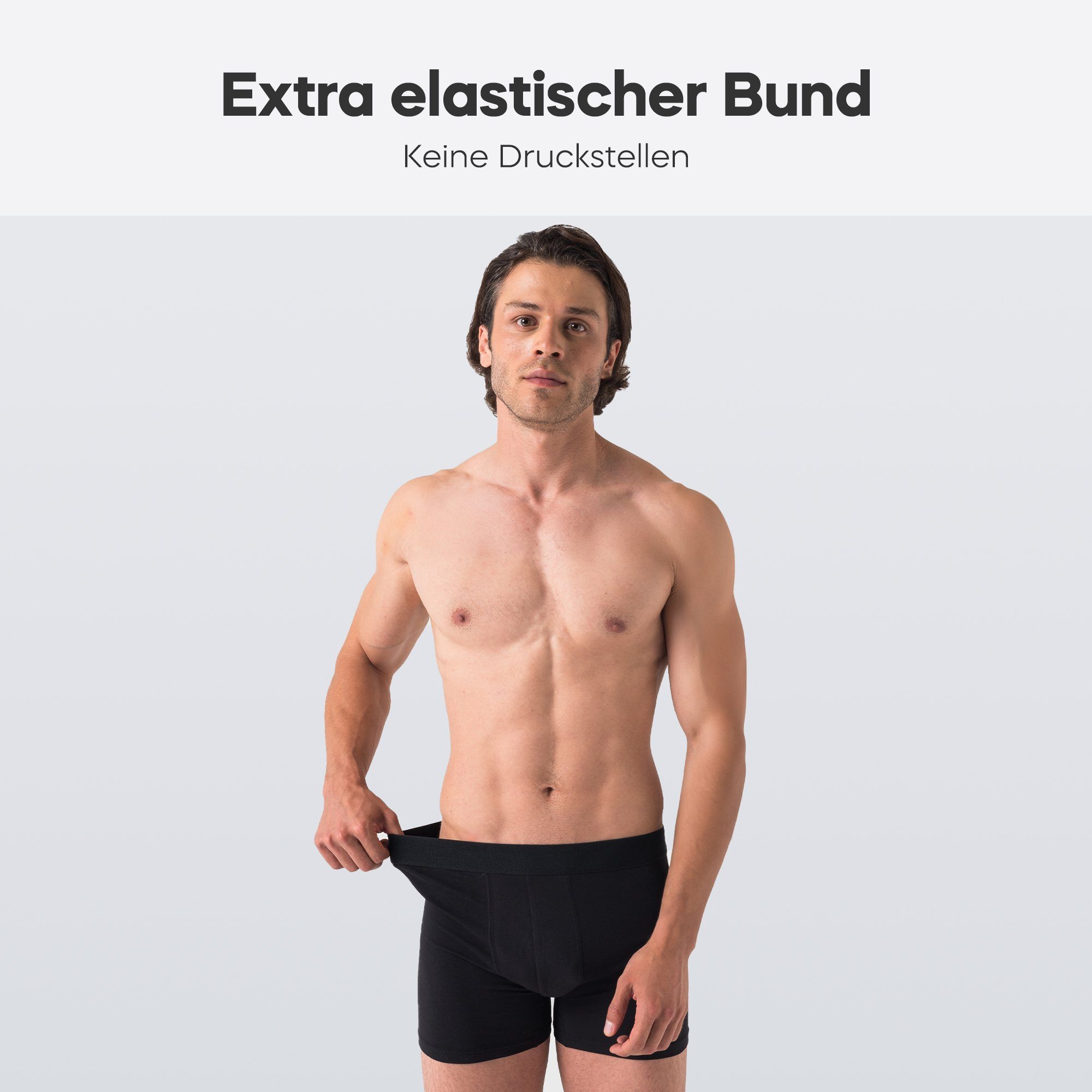 Set, + Boxer 5-St., ohne (Packung, mit + 5er-Pack) Barrio Unterhosen Komfortbund, Logo 2x Retro Anthrazit Baumwolle 1x aus Spar-Pack, 2x 13 Blau Schwarz Herren Boxershorts