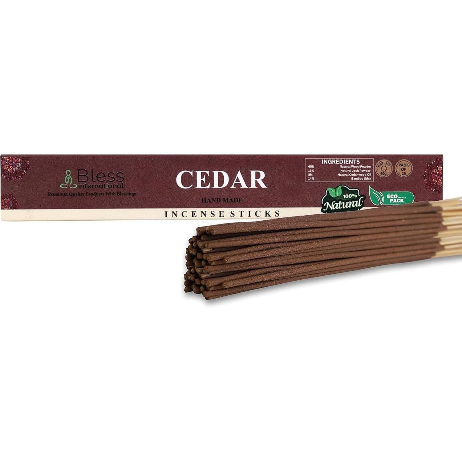 LuxusKollektion Räucherstäbchen-Halter Räucherstäbchen 100 natürlich kohlefrei Cedar Cedar 25 Sticks (40GM)