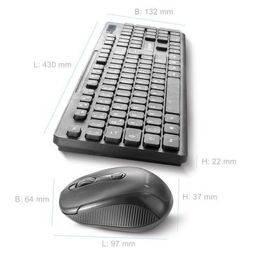 Gembird KBS-WCH-03-DE USB - Ergonomisches Funk Wireless Tastatur- und Maus-Set, Kabellos, Ergonomisches Design, Multimedia-Tasten