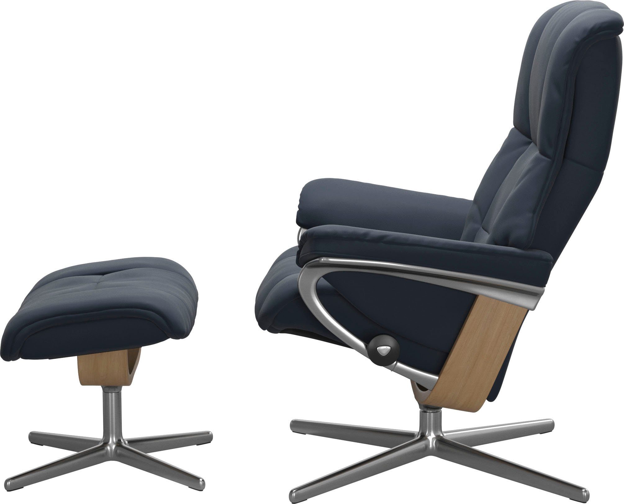 Stressless® Relaxsessel Mayfair (Set, L, Größe Base, & mit Holzakzent mit S, Hocker), mit Cross Eiche Hocker, Relaxsessel M