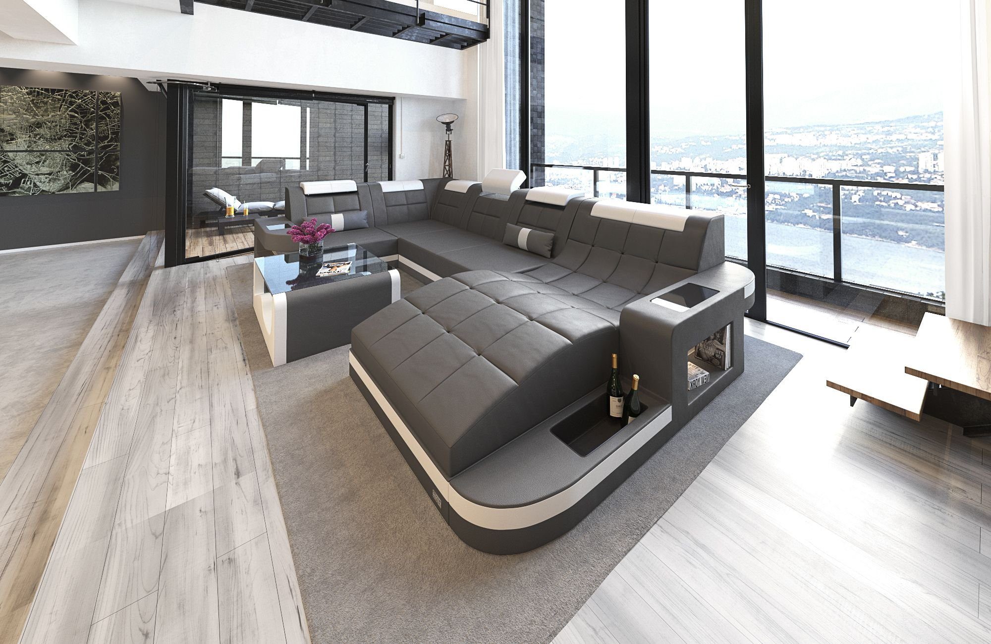 Sofa Dreams Wohnlandschaft Leder Ledercouch Sofa günstig online kaufen