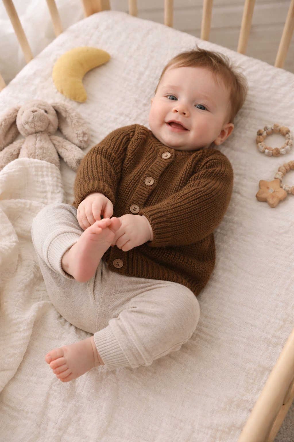 Minora Strickjacke Baby Strickjacke,Cardigan für 0-18 Monate, Leicht und Pflegeleicht