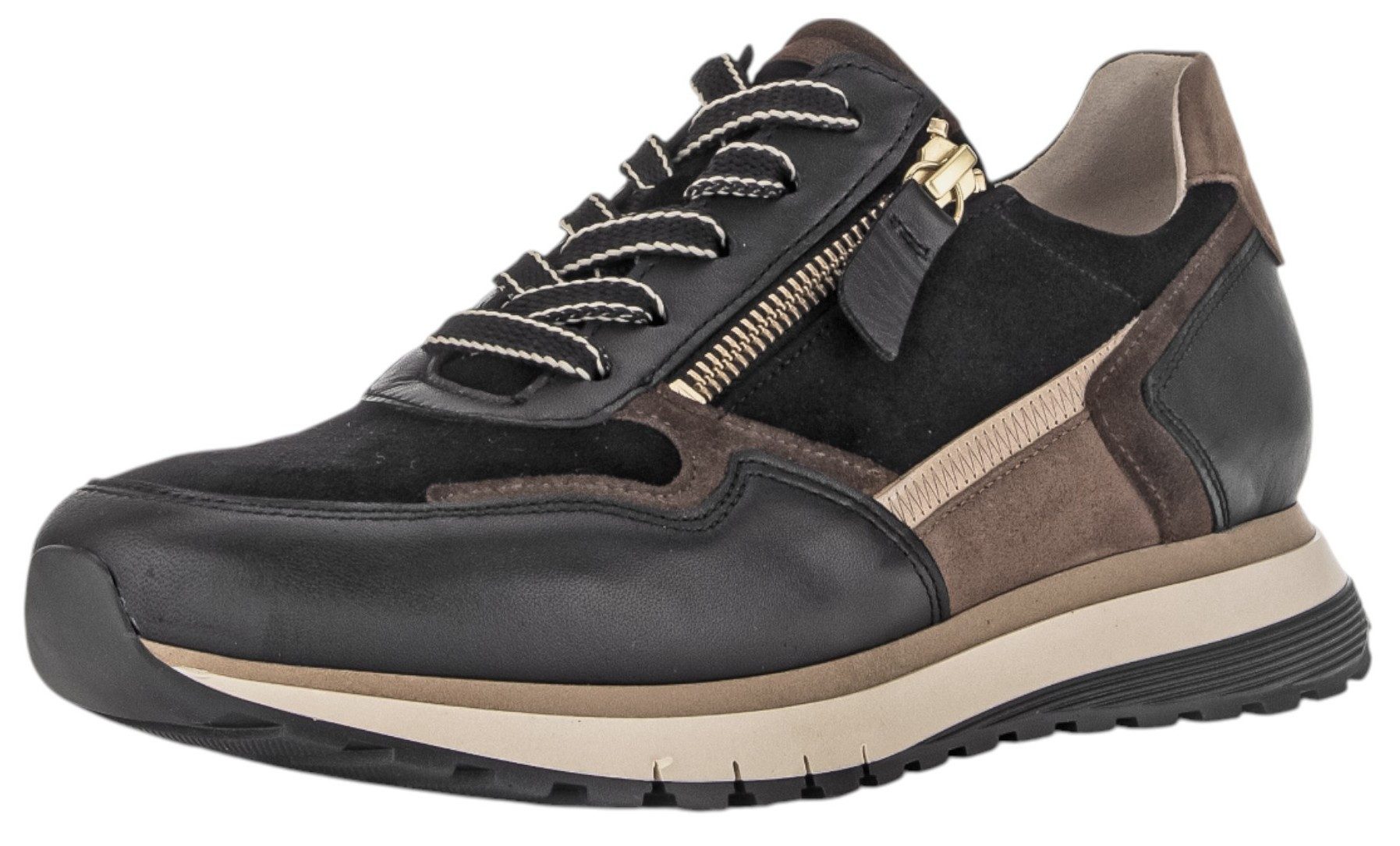 Gabor 76.378 67 schwarz/whisky Gold Sneaker