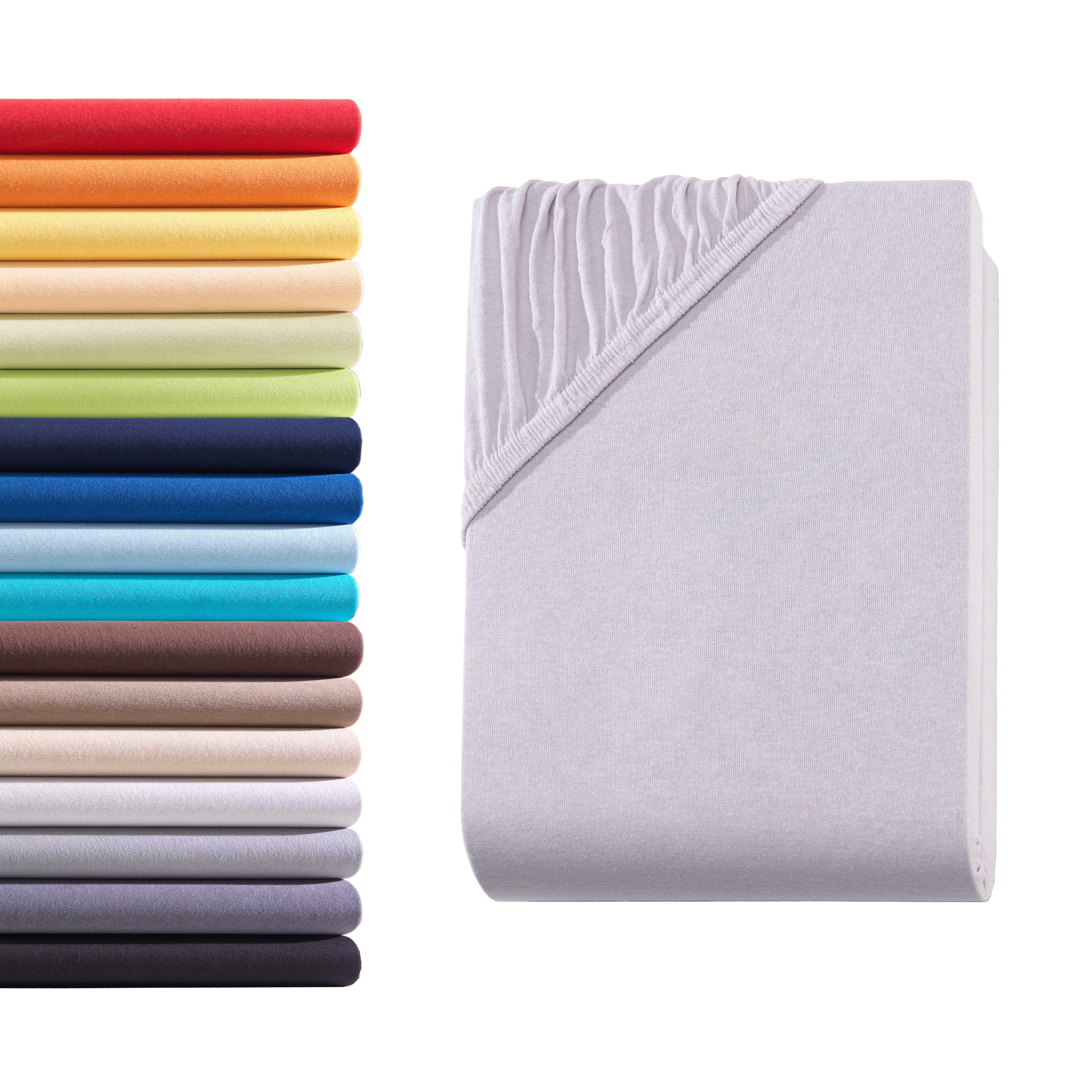 Hometex Premium Textiles Натяжные простыни für Topper bis 10cm Steghöhe, Jersey, Gummizug: Rundumgummizug, ideal für Boxspringbett Topper, 100% reine Baumwolle