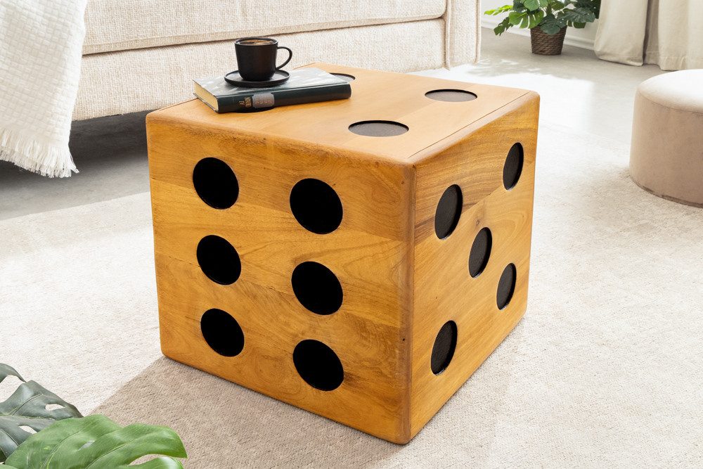 riess-ambiente Beistelltisch CUBE 40cm natur – stapelbar, Massivholz, Sitzhocker (Einzelartikel, 1-St), würfelförmiger Holztisch mit Stapelfunktion – ideal fürs Wohnzimmer