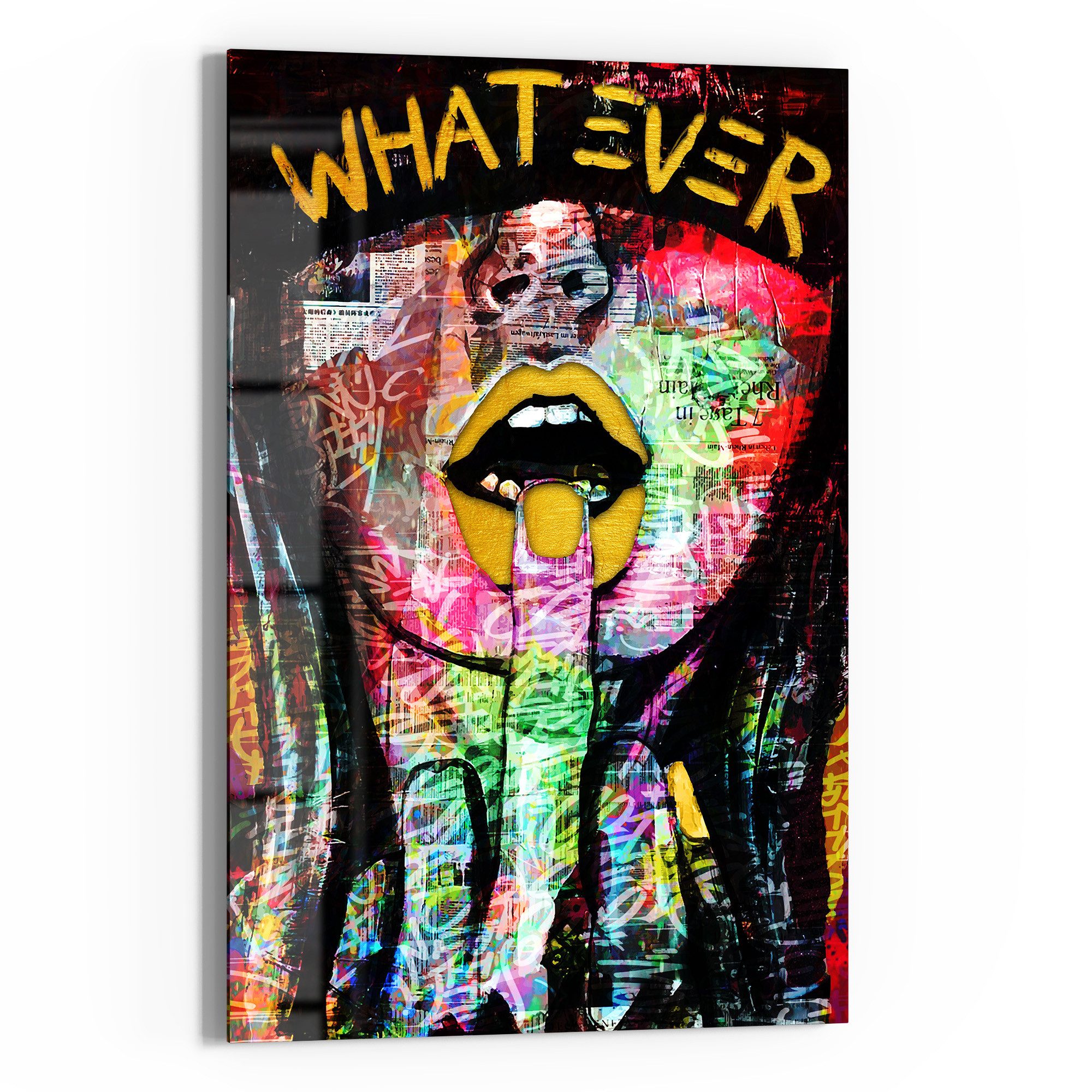 DEQOART Glasbild 'Lippen des Trotzes', 'Lippen des Trotzes', Glas Wandbild günstig online kaufen