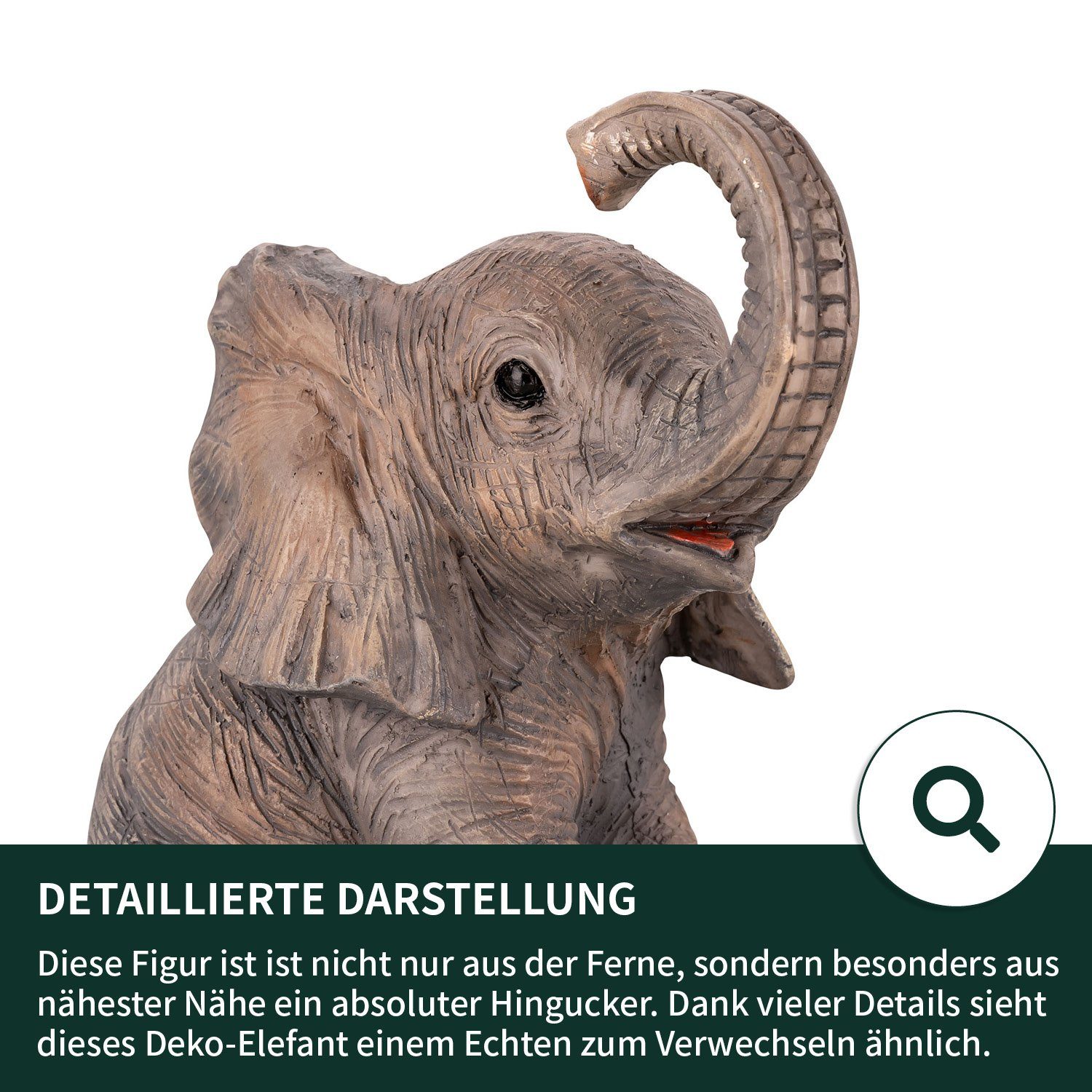 VERDOBA Gartenfigur Deko Wohnzimmer Elefanten Elefant Dekoration - Deko - Figur Tischdeko
