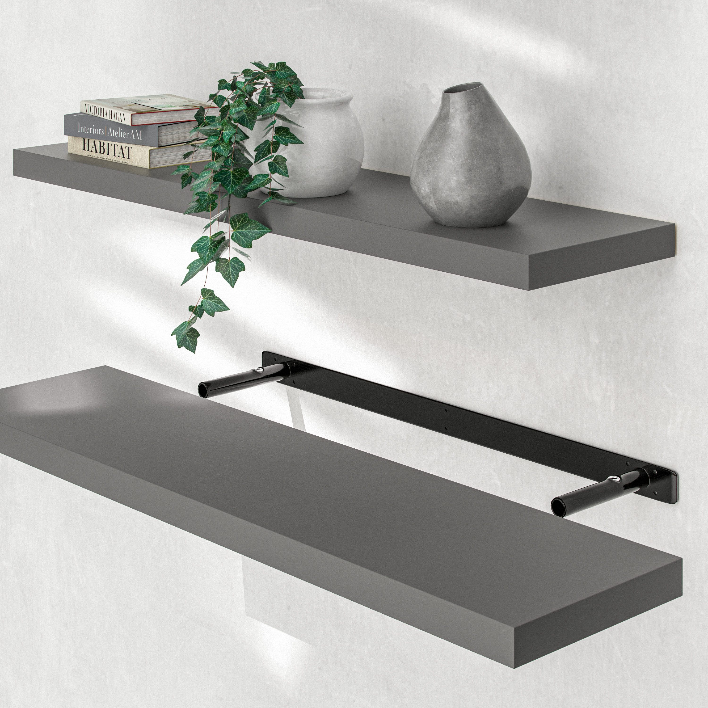 Casaria Wandboard, Grau Hängeregal mit Halterung günstig online kaufen