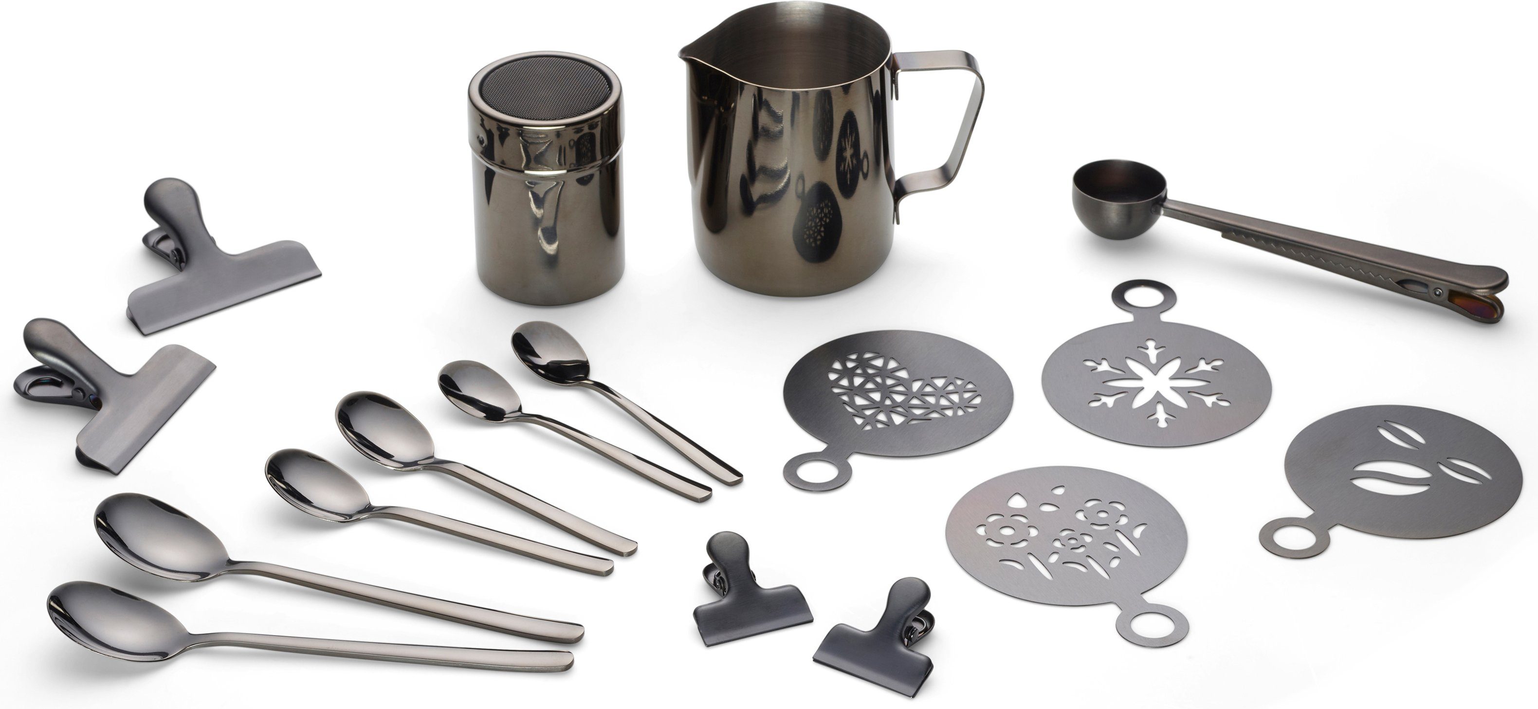 ECHTWERK Barista-Set, Kaffeezubehör-Set, ideal für Cappuccino oder Latte Macchiato, 23-tlg.