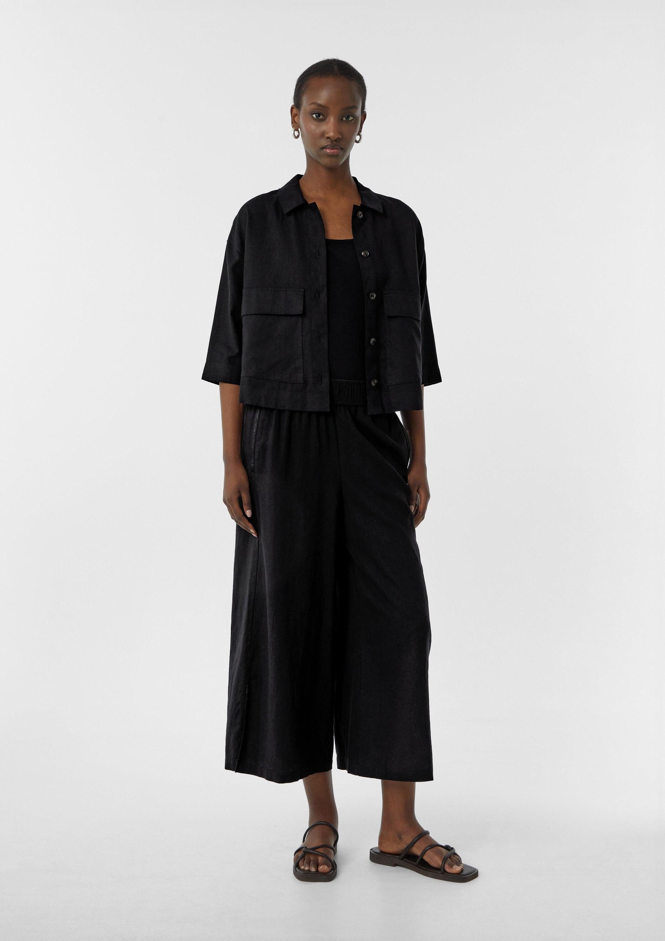 comma 7/8-Hose Hose Leichte Culotte aus Leinenmix mit Schlitzen günstig online kaufen