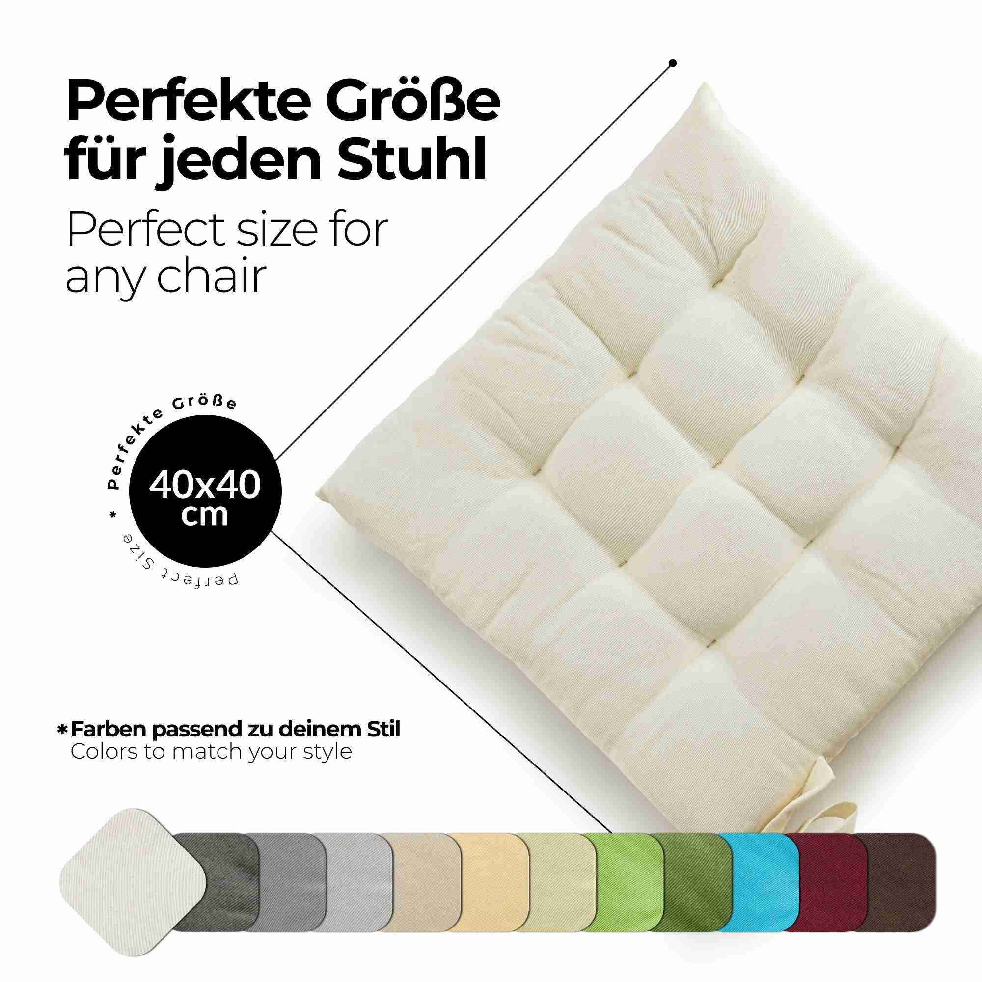 etérea Himmlische Qualität Sitzkissen etérea Sitzkissen Stuhlkissen Basic Auflage und