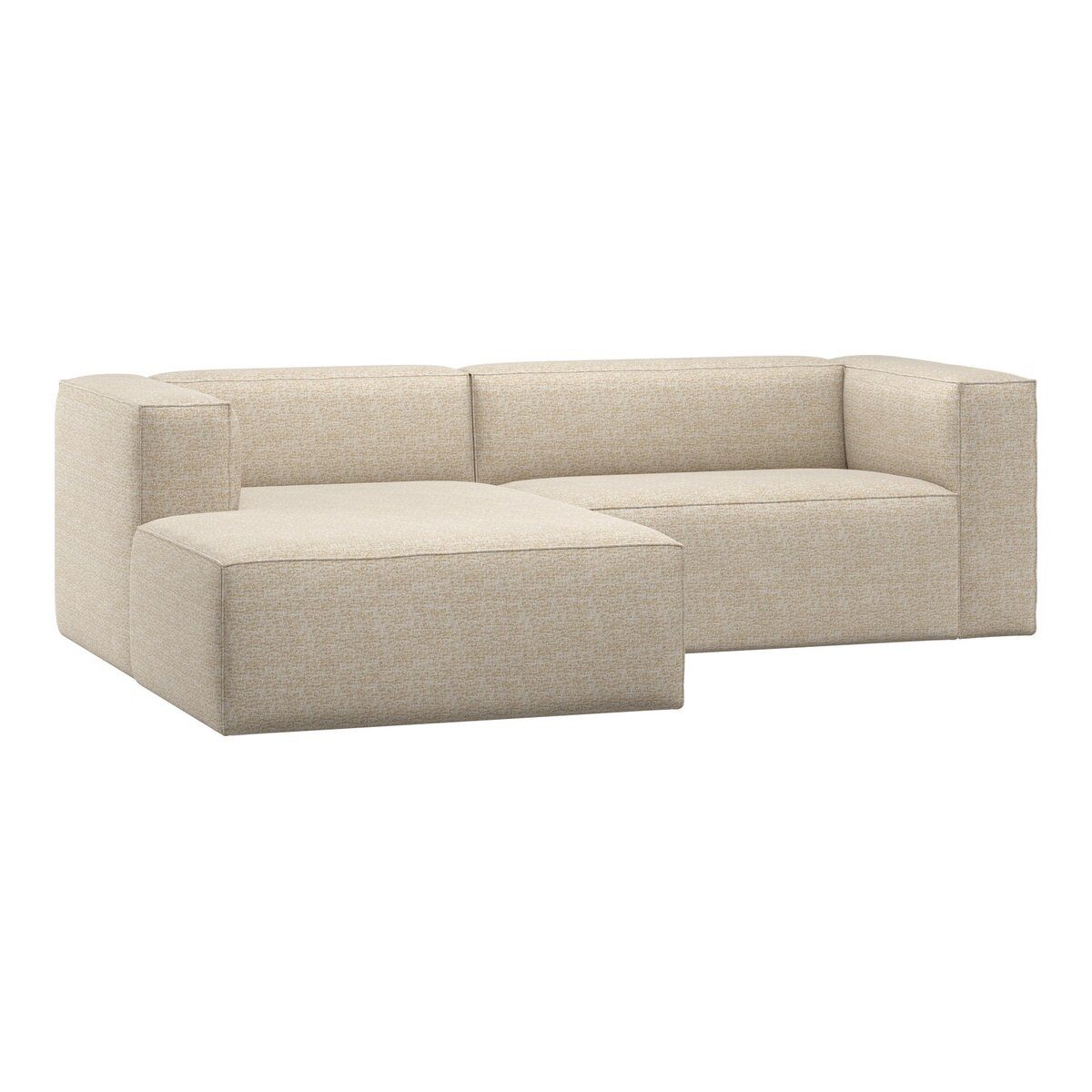 WOOOD Ecksofa Chaiselongue Bean - Melange-Stoff Beige, Links, Elegantes Design mit hohem Sitzkomfort