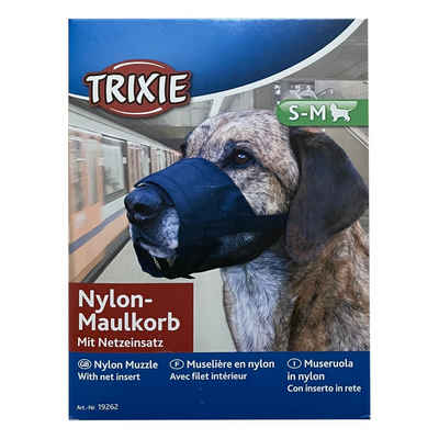 TRIXIE Maulkorb Hunde-Maulkorb mit Netzeinsatz, S-M, stufenlos verstellbar, passend z.B. für Mittelpudel