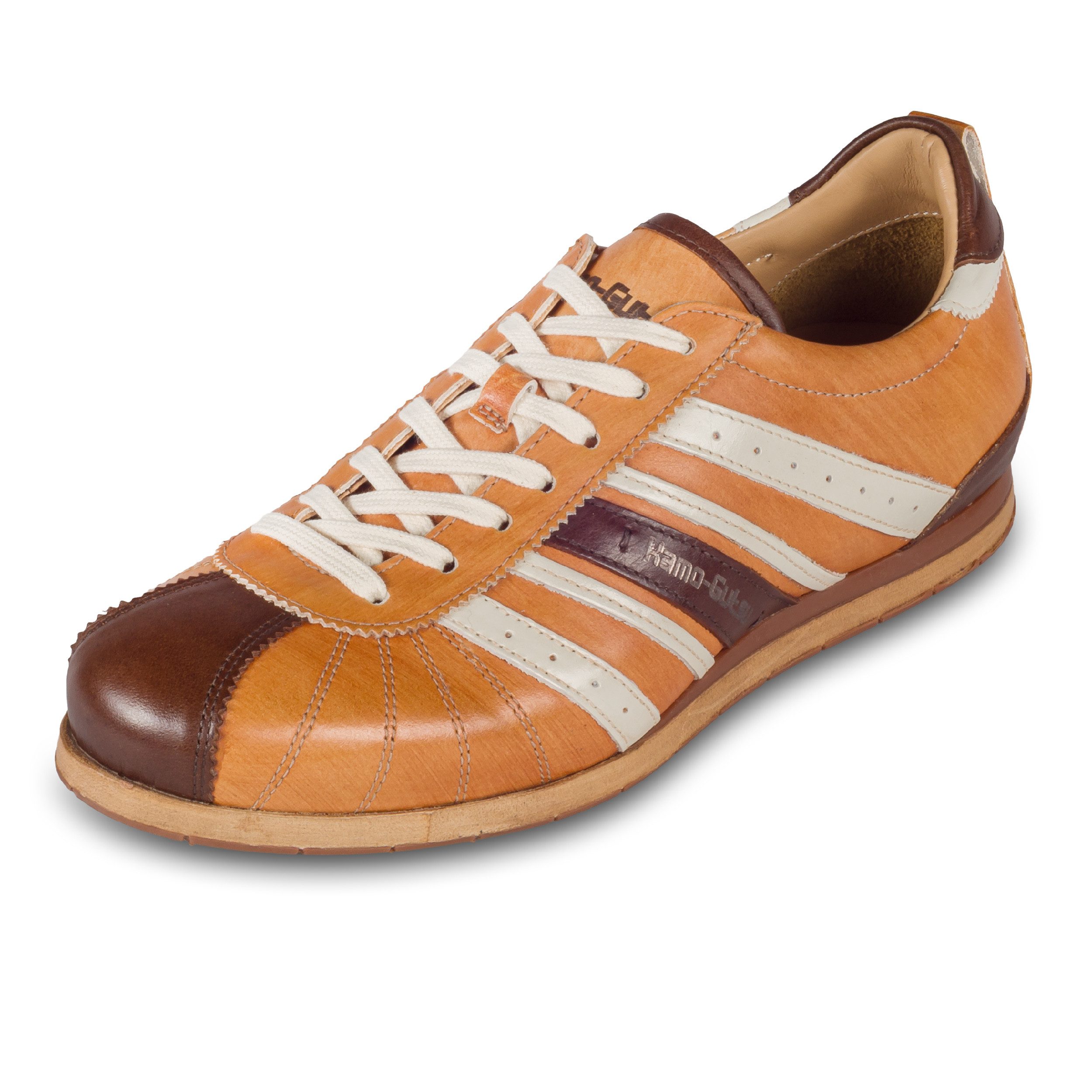 Kamo-Gutsu Herren Sneaker Leder braun/weiß - TIFO-049 siena/testa di moro Sneaker Handgefertigt in Italien
