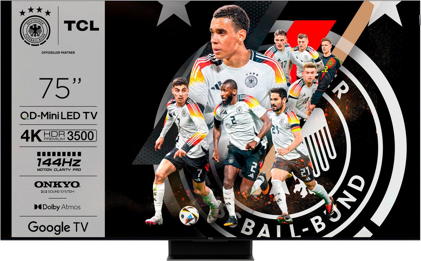 TCL 75Q10BX1 Mini-LED-Fernseher (189 cm/75 Zoll, 4K Ultra HD, Google TV, Smart-TV) schwarz ! RABATT: 44.53% TCL 75Q10BX1 Mini-LED-Fernseher (189 cm/75 Zoll, 4K Ultra HD, Google TV, Smart-TV) schwarz ! RABATT: 44.53%