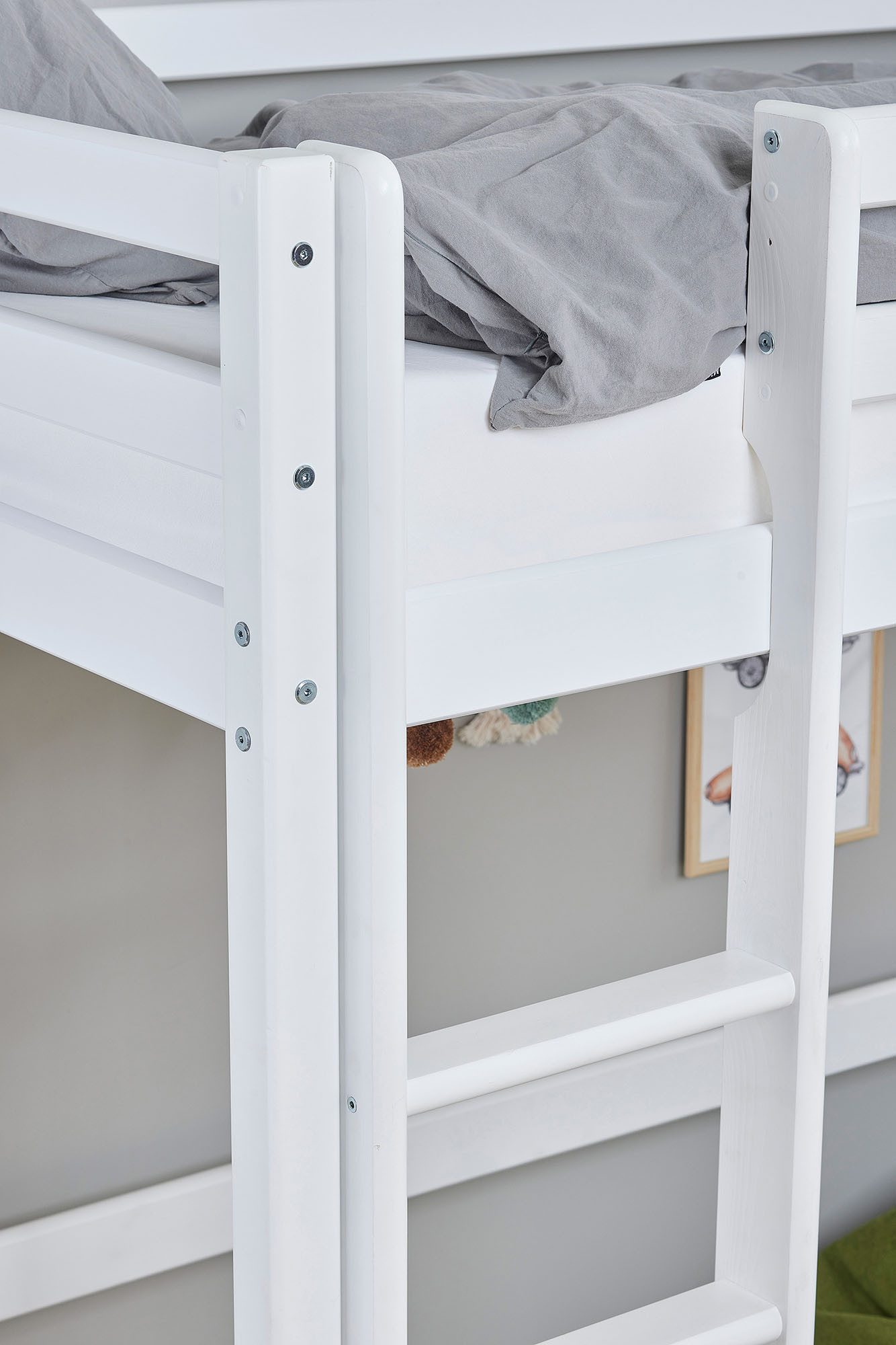 Hoppekids Hochbett ECO Dream 90x200 Massiv, umbaubar zum Einzelbett