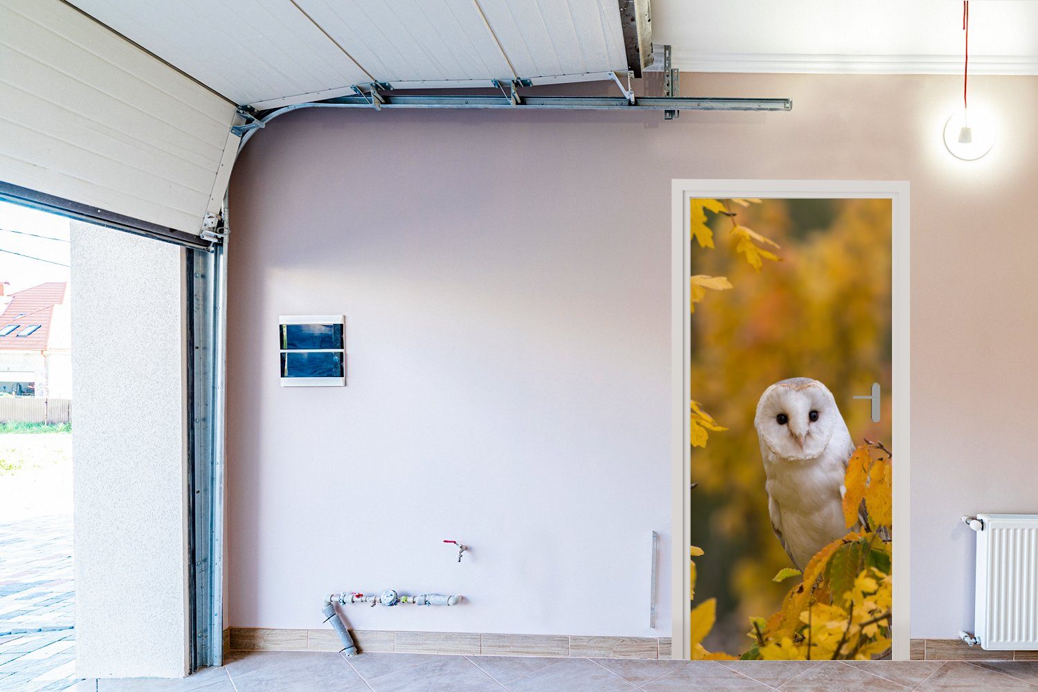 MuchoWow Türtapete Vogel - 75x205 cm für Eule Herbst, Matt, Fototapete Türaufkleber, Tür, St), bedruckt, (1 