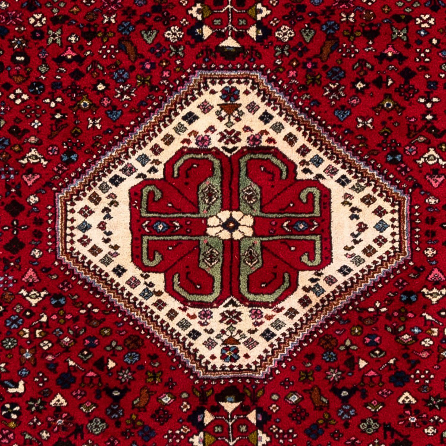 Höhe: Handgeknüpft 10 Wollteppich Abadeh Rosso Medaillon morgenland, scuro mm, 163 cm, 99 rechteckig, x