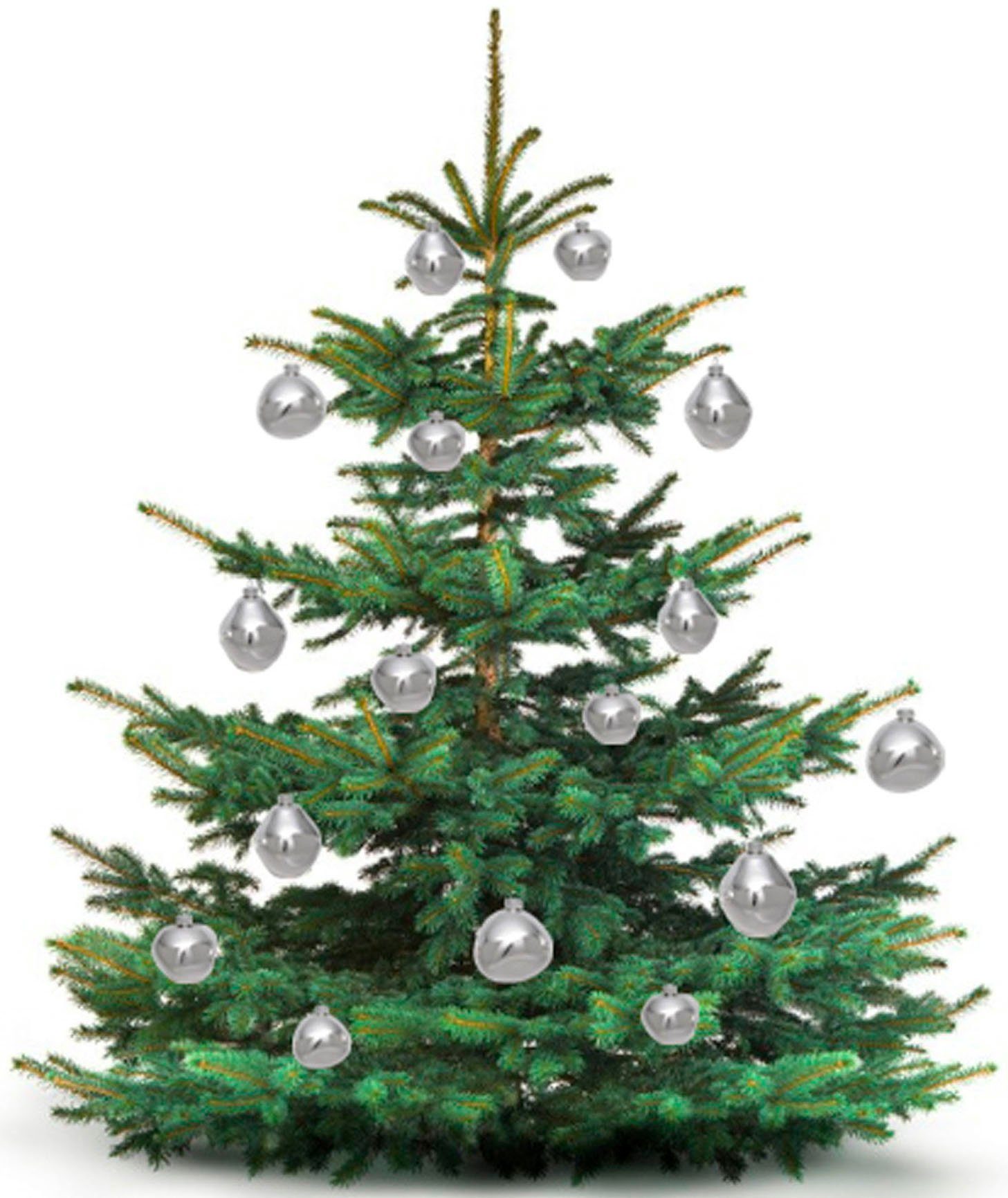 Weihnachtsbaumkugel ca. Christbaumschmuck, Baumkugeln Leonique Birdelle (6 cm, Christbaumkugeln glänzend, organischer Glas aus organische Weihnachtsdeko, Kugeln Ø St), Form, in silberfarben 8