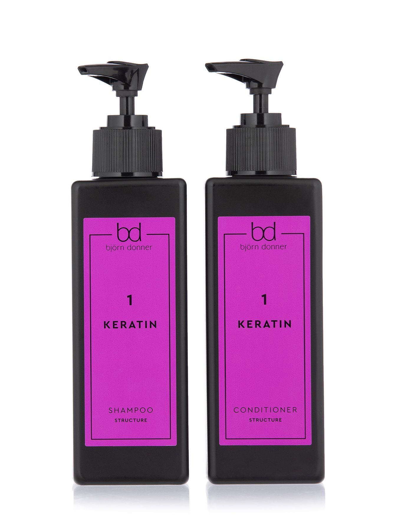 Björn Donner Haarpflege-Set "Strukture & hydrolisiertem 2er Keratin, Haarrestrukturierung Set, mit Shampoo zur Conditioner"