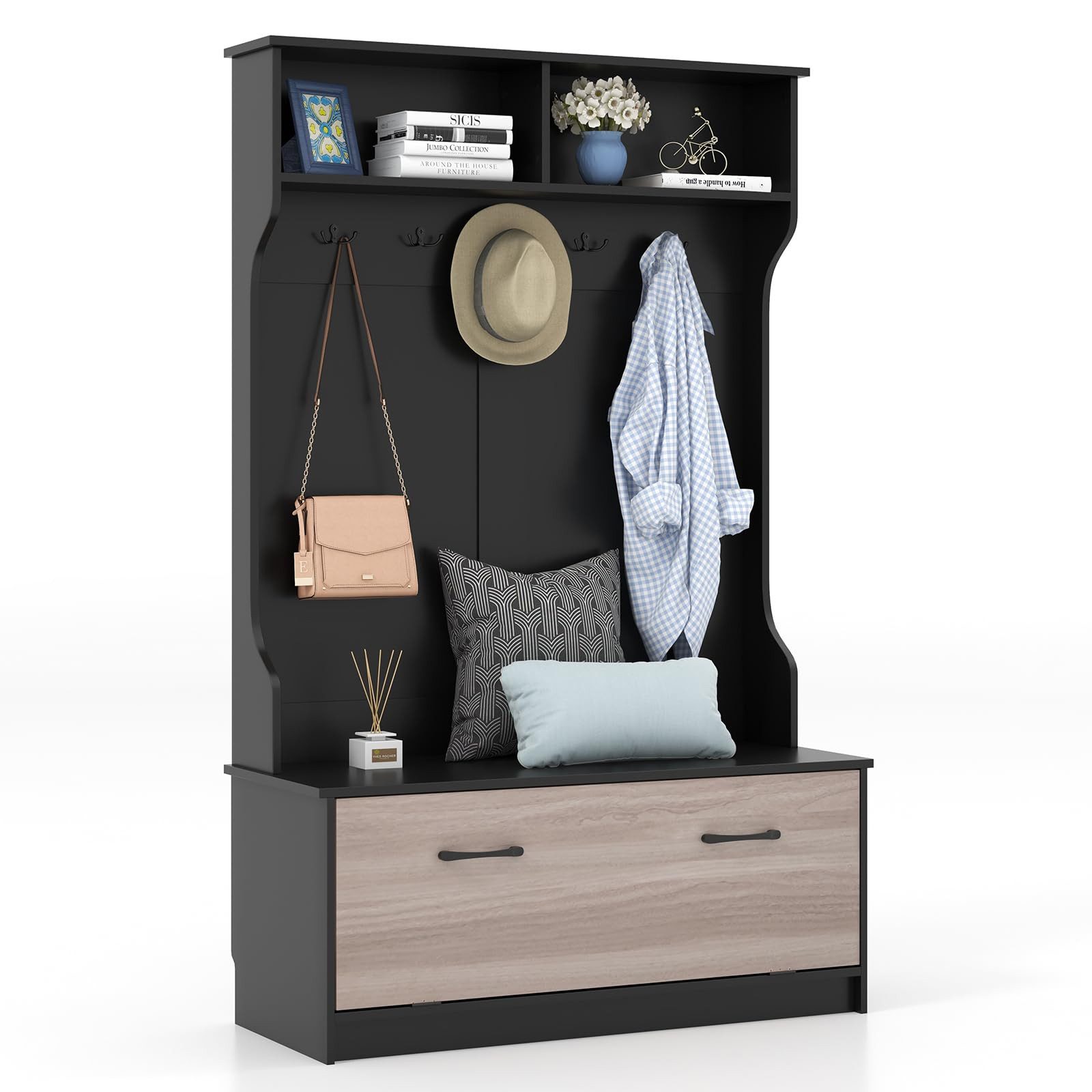 COSTWAY Garderobenständer, (1 St), mit Sitzbank, günstig online kaufen