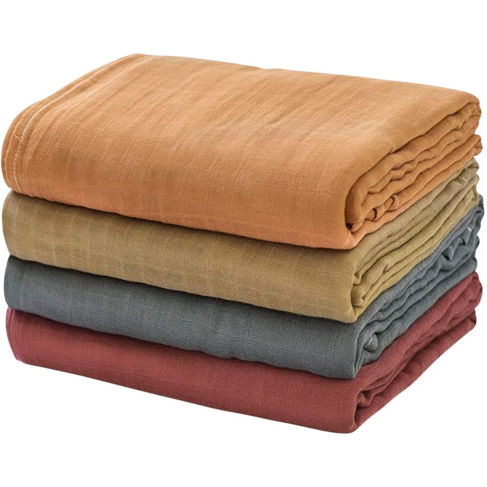Babydecke Musselin 4er Pack - Wickeldecken - uni, Momcozy günstig online kaufen