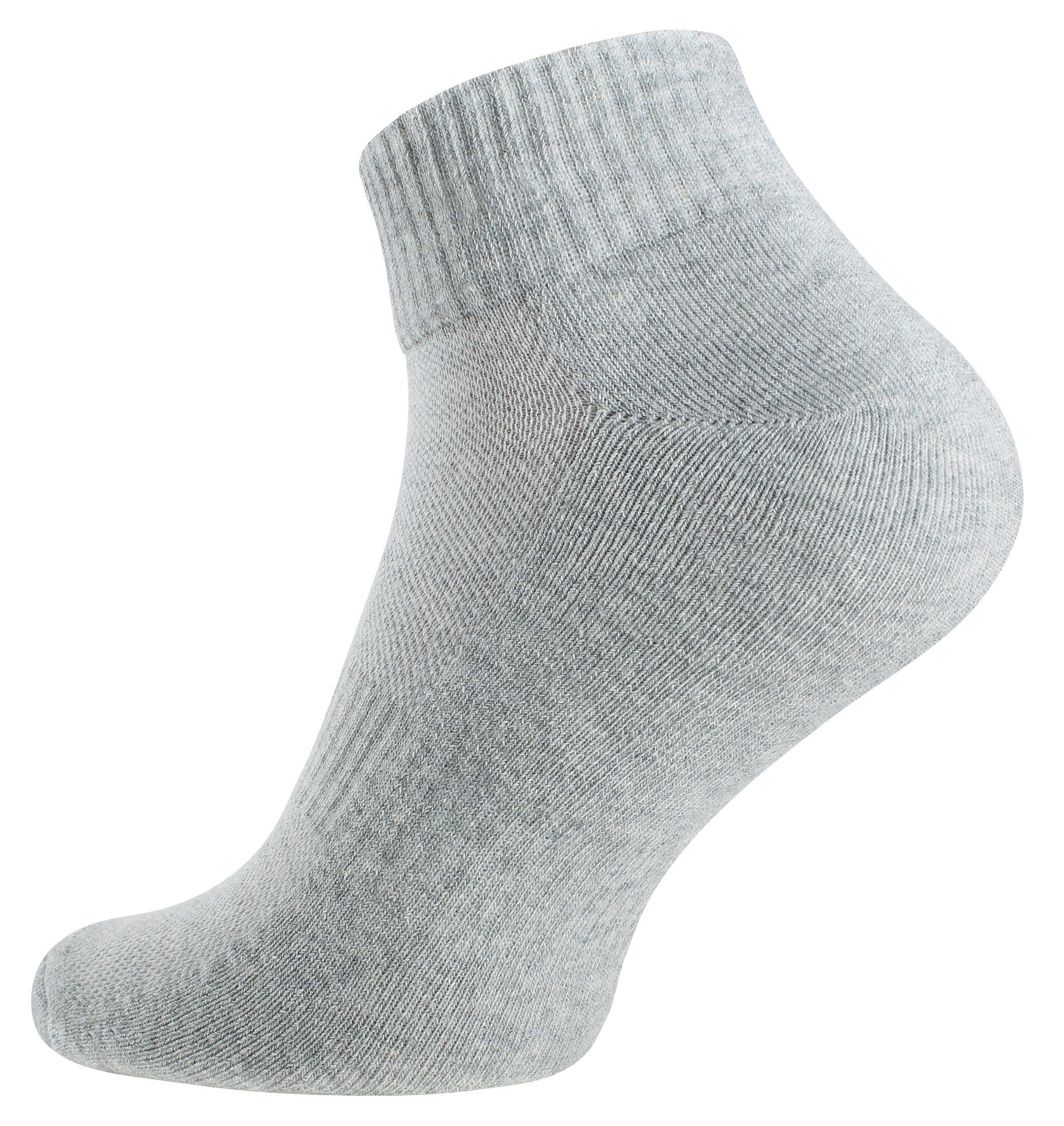 Stark Soul® Sportsocken 6 Frotteesole Socken-Sportsocken und Mesh-Strick Quarter Grau Paar mit