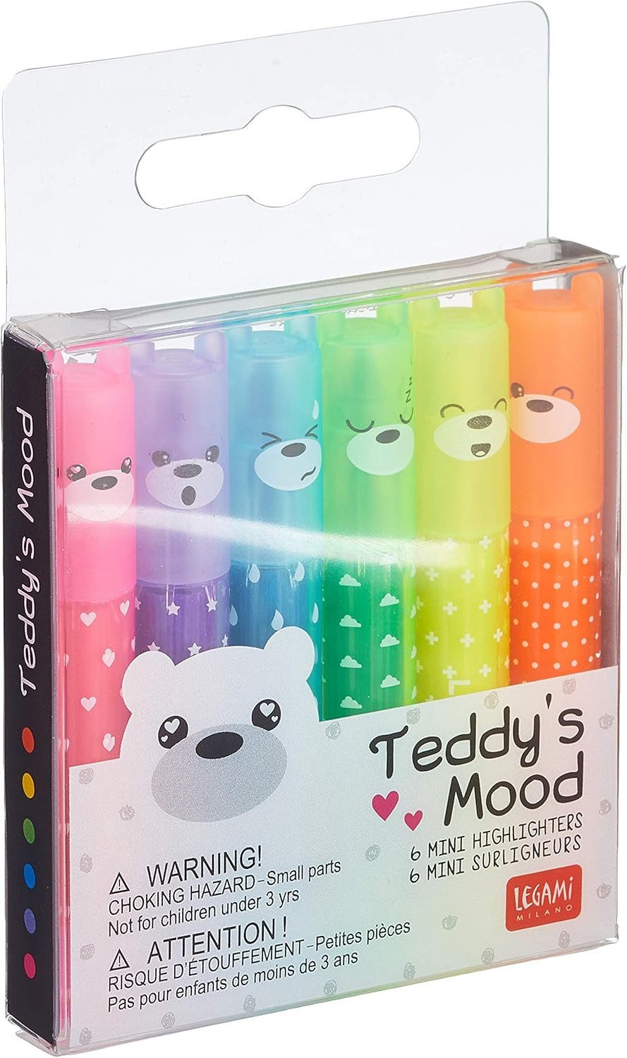 Legami Marker 6er Set Mini Textmarker Teddys Mood