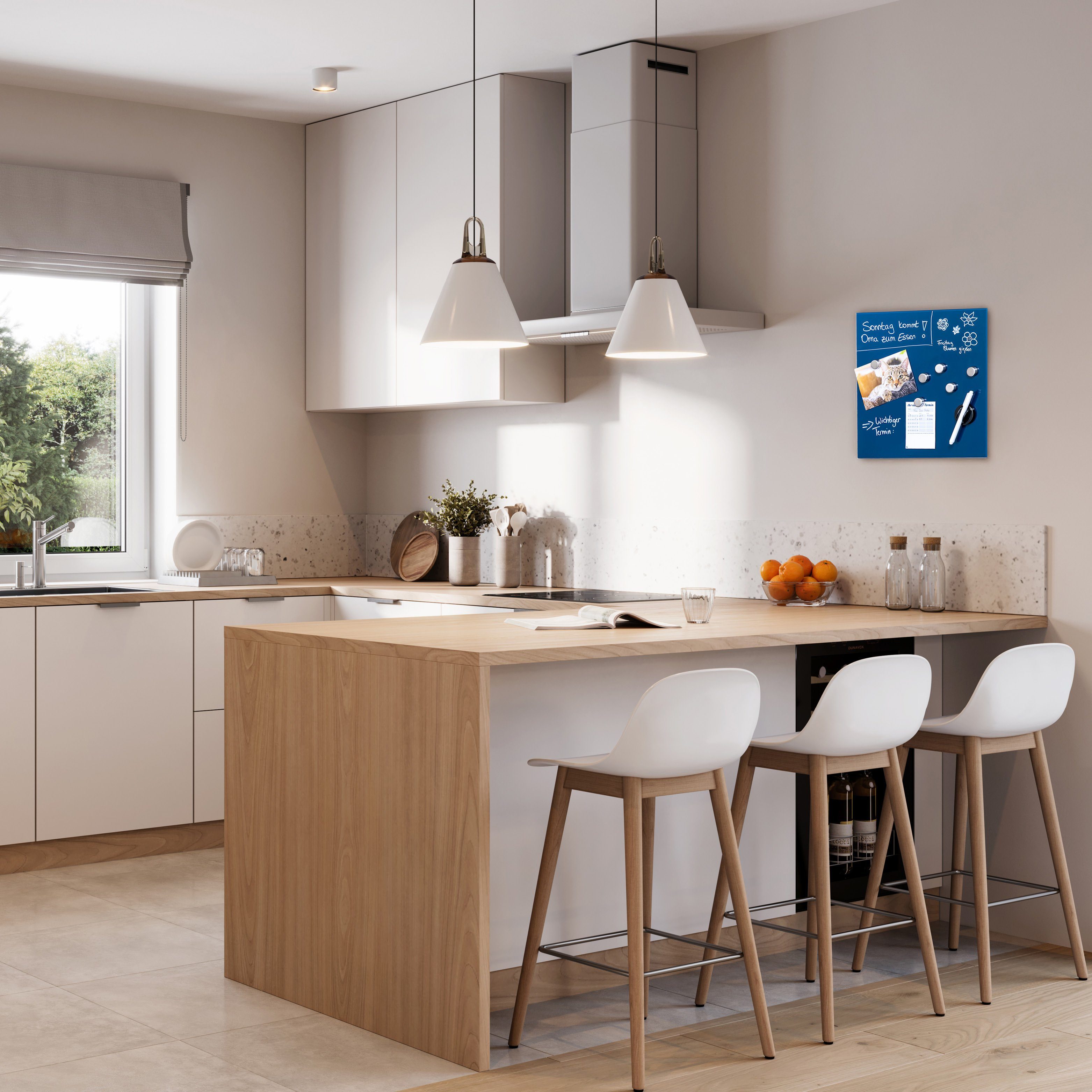 bremermann Magnettafel Magnettafel mit blauer Glasfront, 6 Magnete und 1 Marker