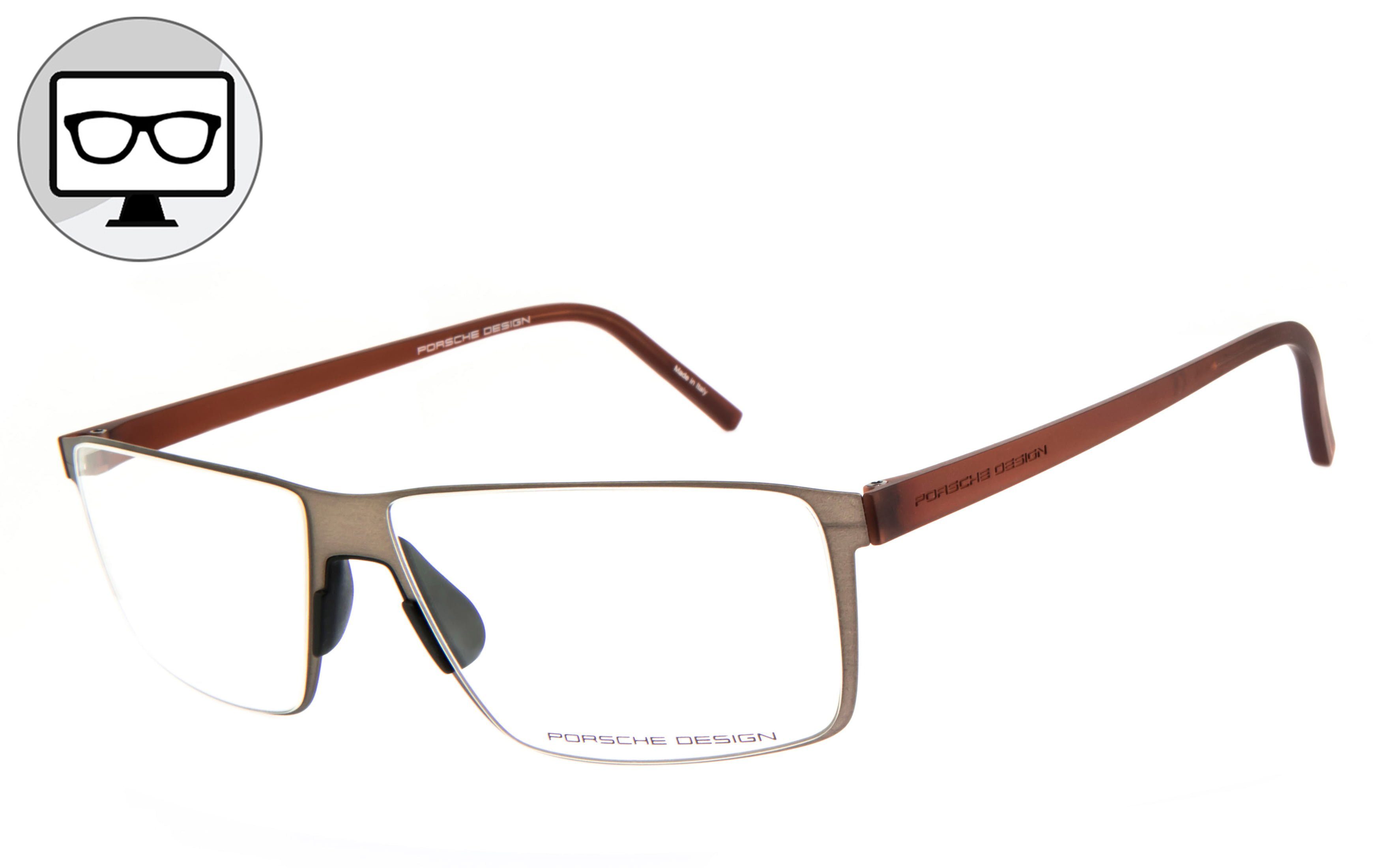 PORSCHE Design Brille Blaulichtfilter Brille, Brille, ohne Blaulicht Gamingbrille, Bürobrille, Sehstärke Bildschirmbrille